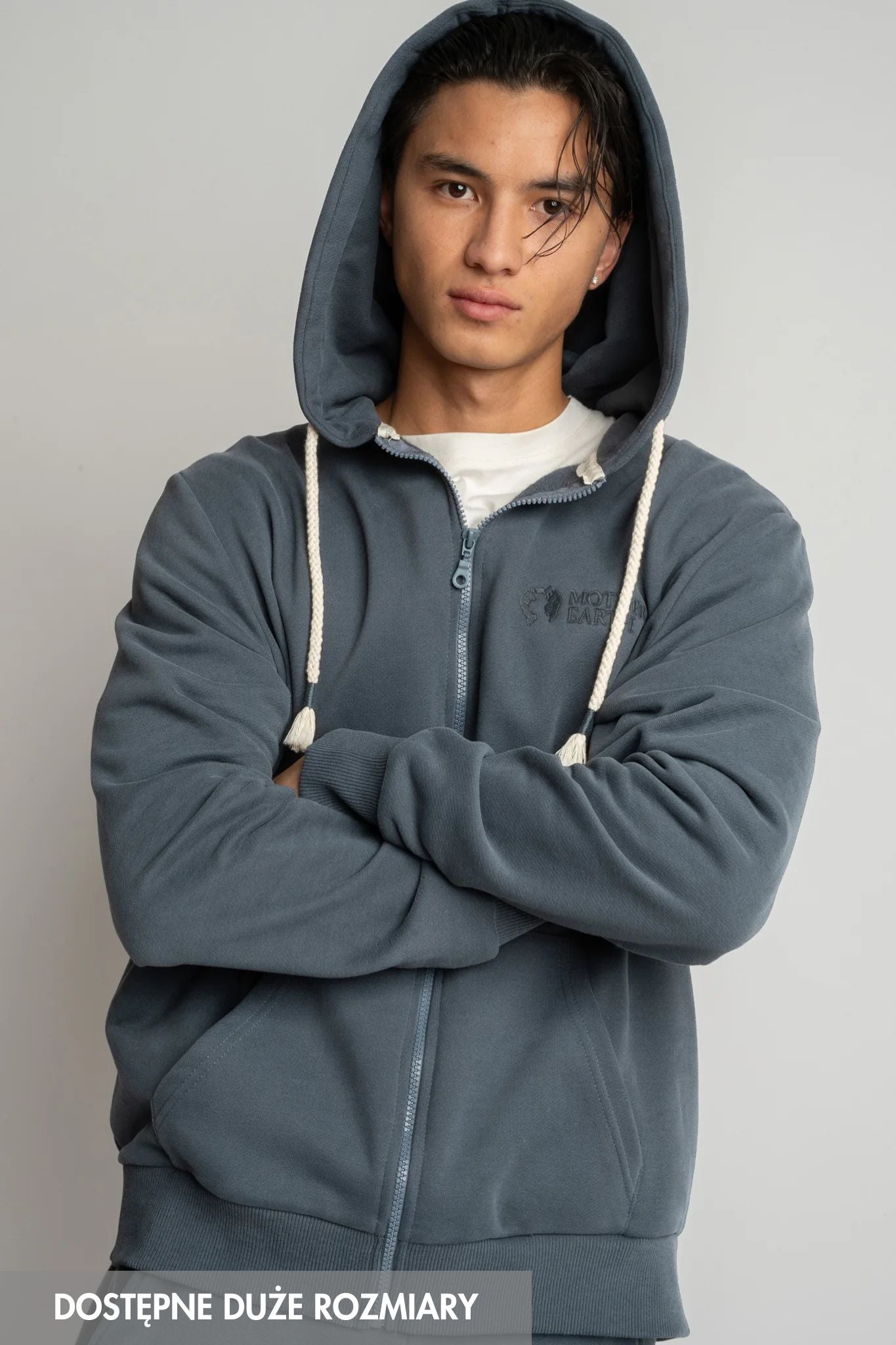 MĘSKA BLUZA Z KAPTUREM 2nd DROP GRAFITOWA - NASSAU