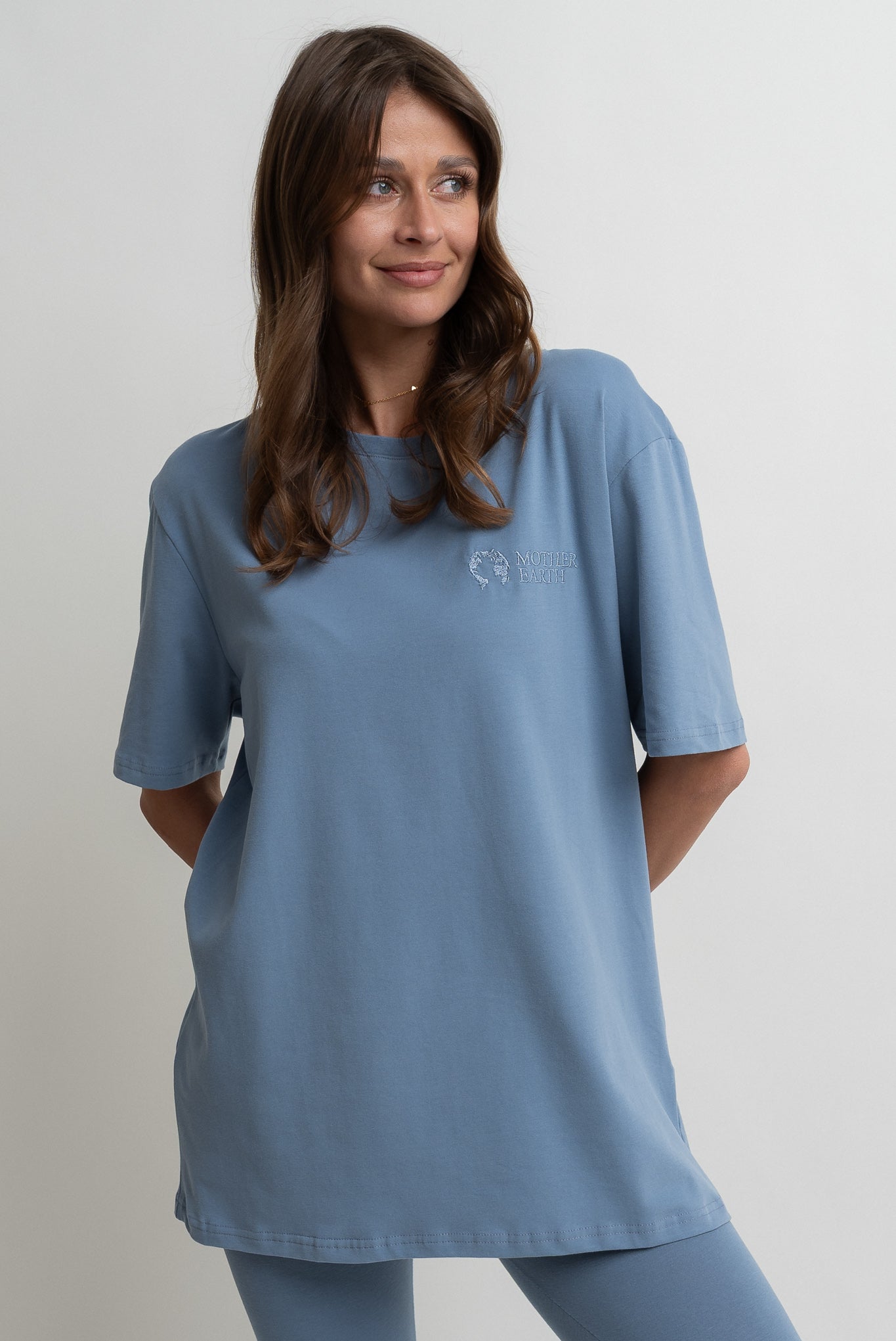 T-SHIRT OVERSIZE CIEMNONIEBIESKI- HURON