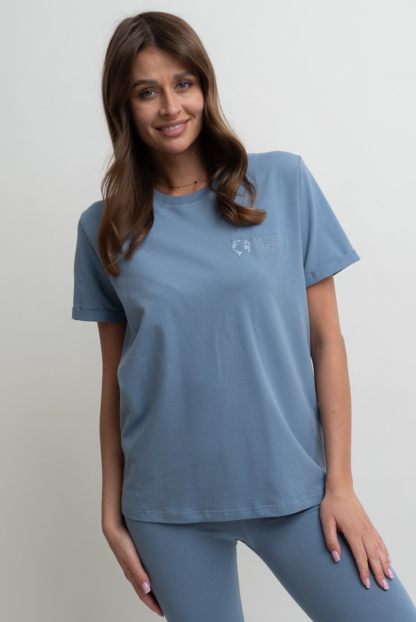 T-SHIRT DAMSKI CIEMNONIEBIESKI- MORAINE