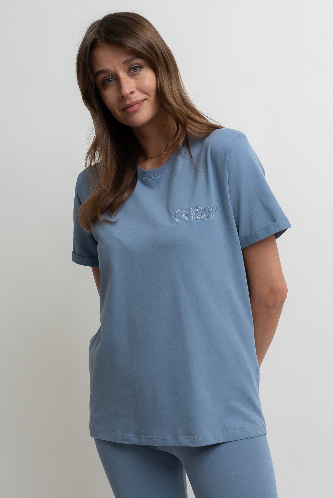 T-SHIRT DAMSKI CIEMNONIEBIESKI- MORAINE