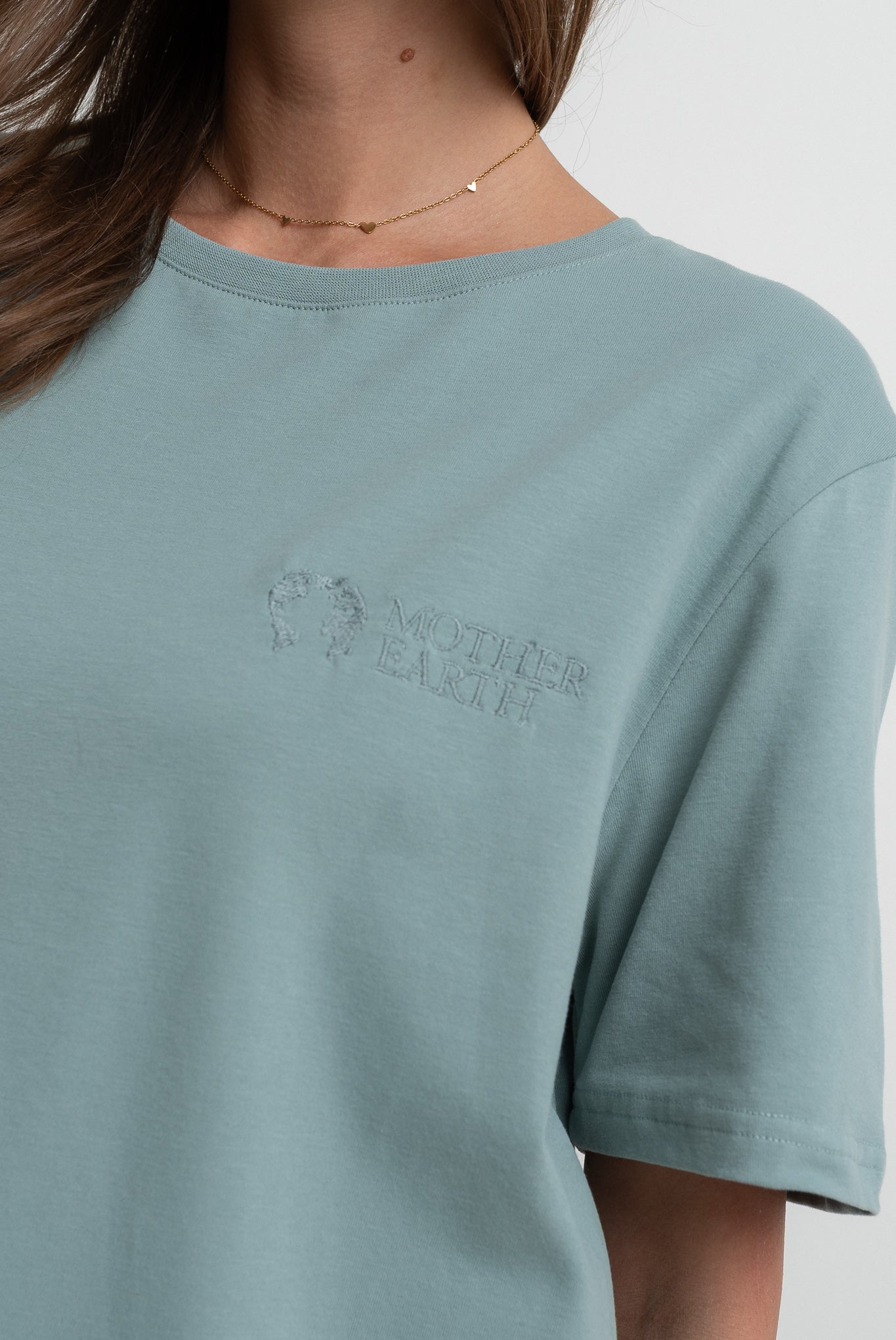 T-SHIRT OVERSIZE TURKUSOWY- HURON