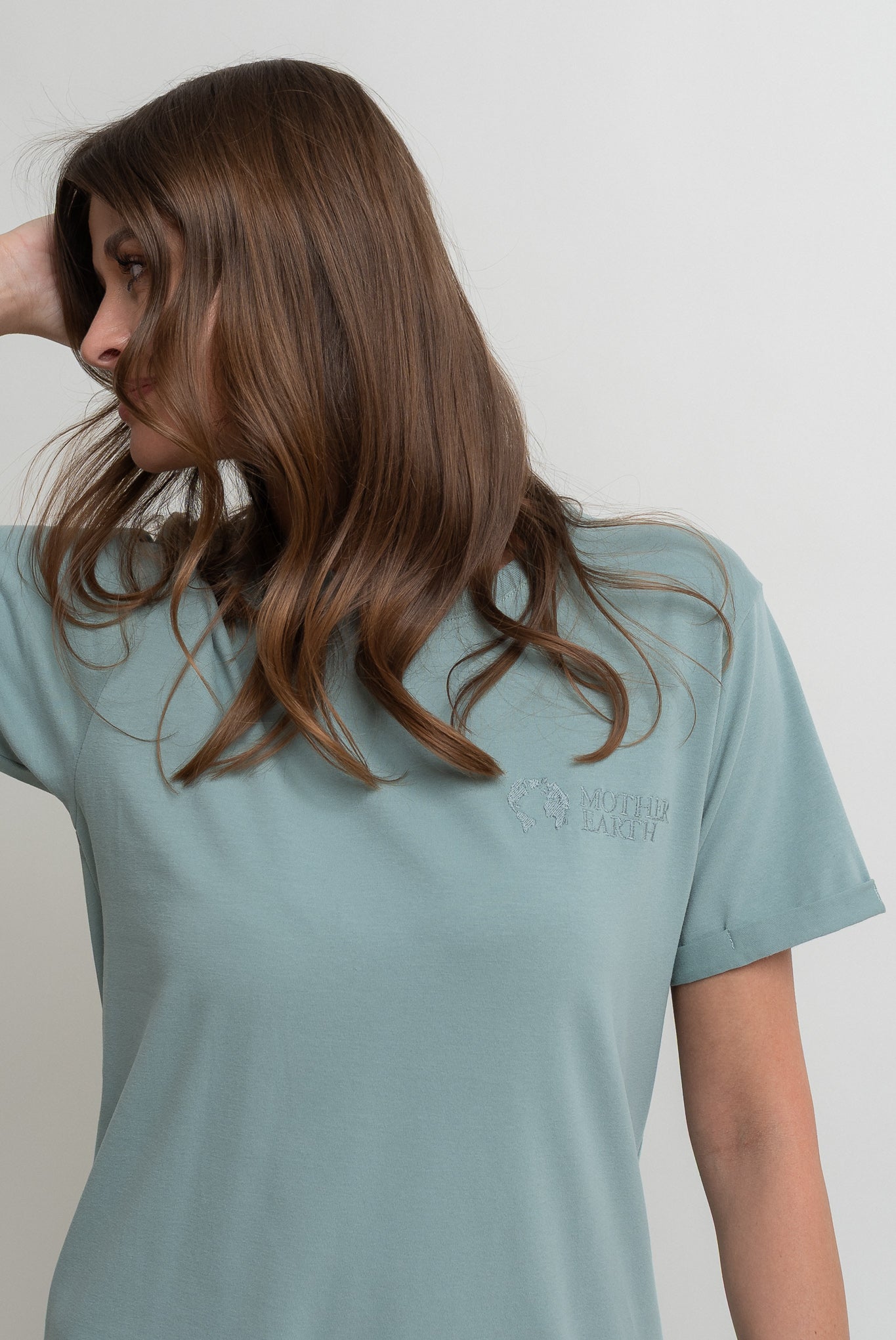 T-SHIRT DAMSKI TURKUSOWY- MORAINE