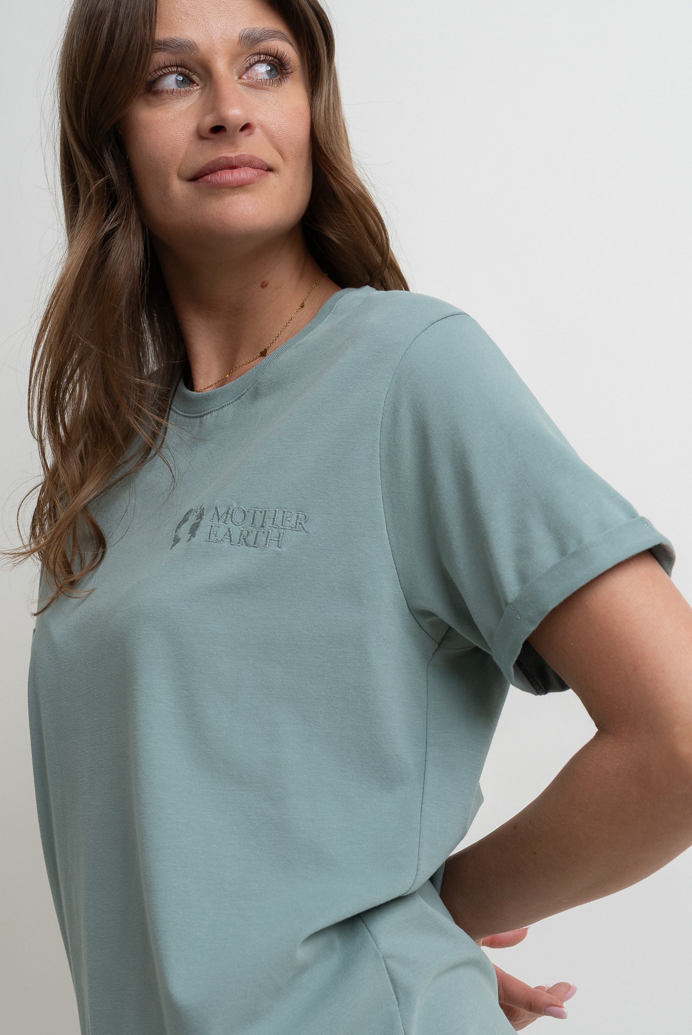 T-SHIRT DAMSKI TURKUSOWY- MORAINE