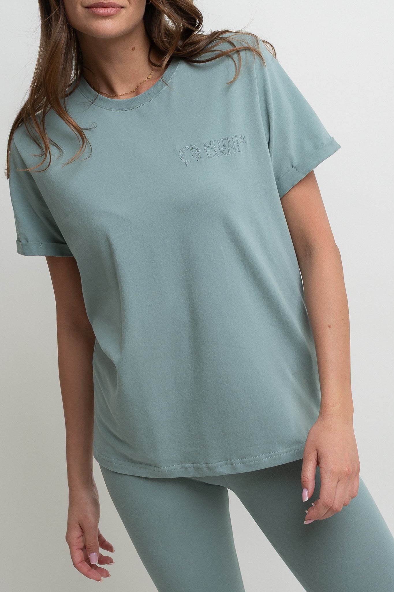 T-SHIRT DAMSKI TURKUSOWY- MORAINE