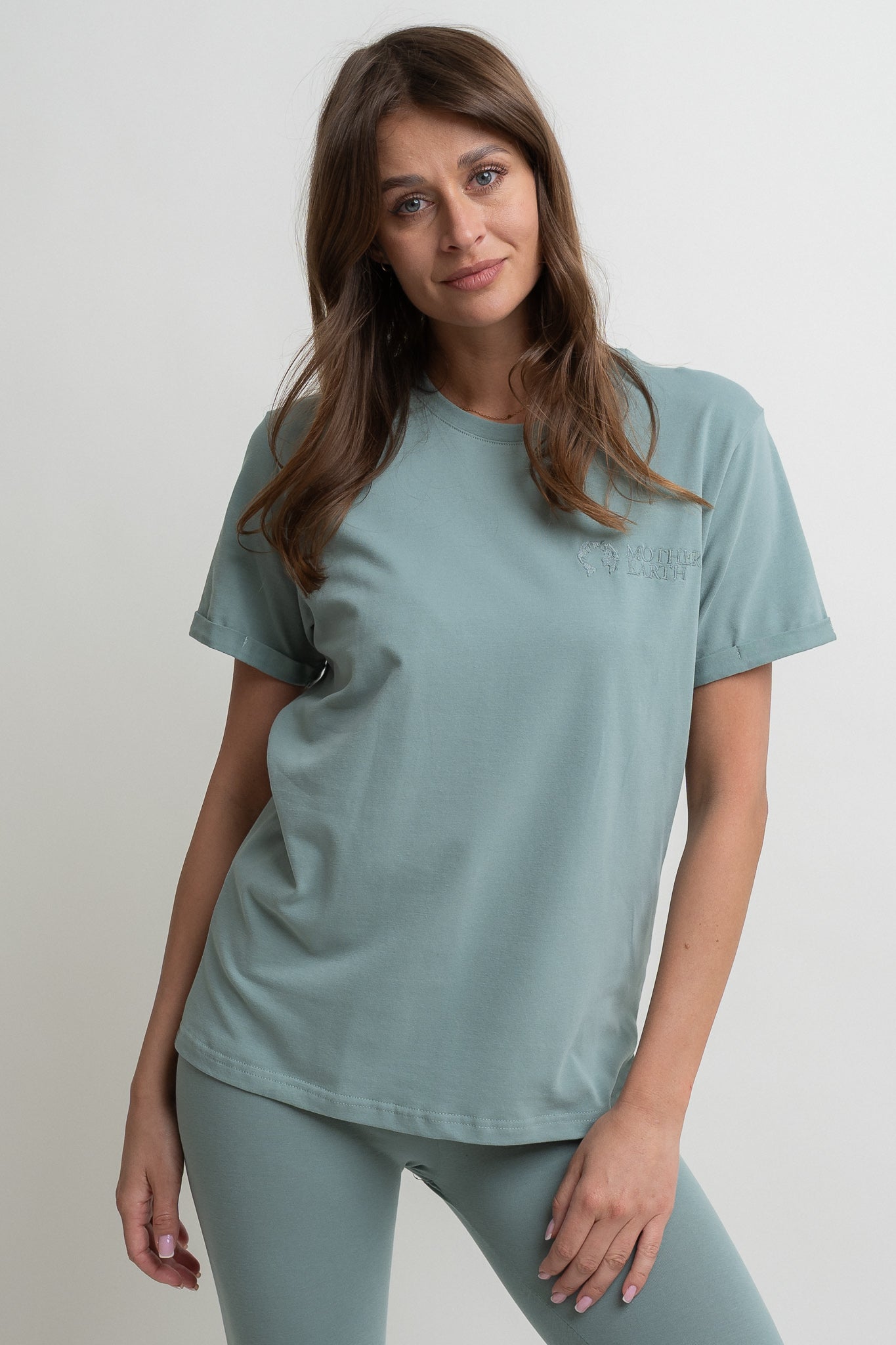 T-SHIRT DAMSKI TURKUSOWY- MORAINE