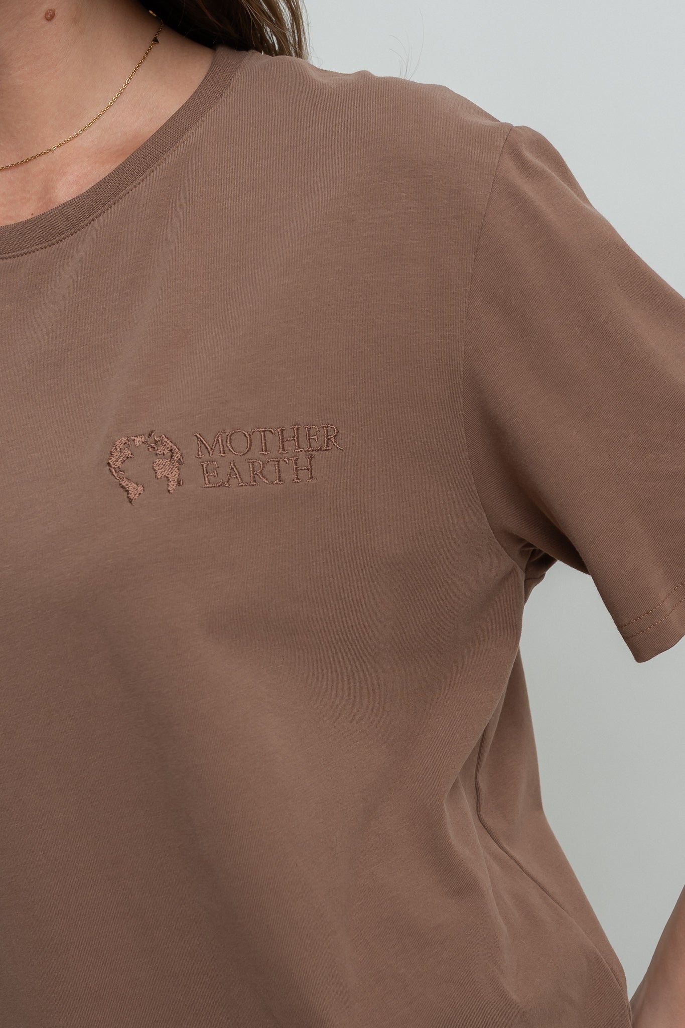 T-SHIRT OVERSIZE BRĄZOWY- HURON