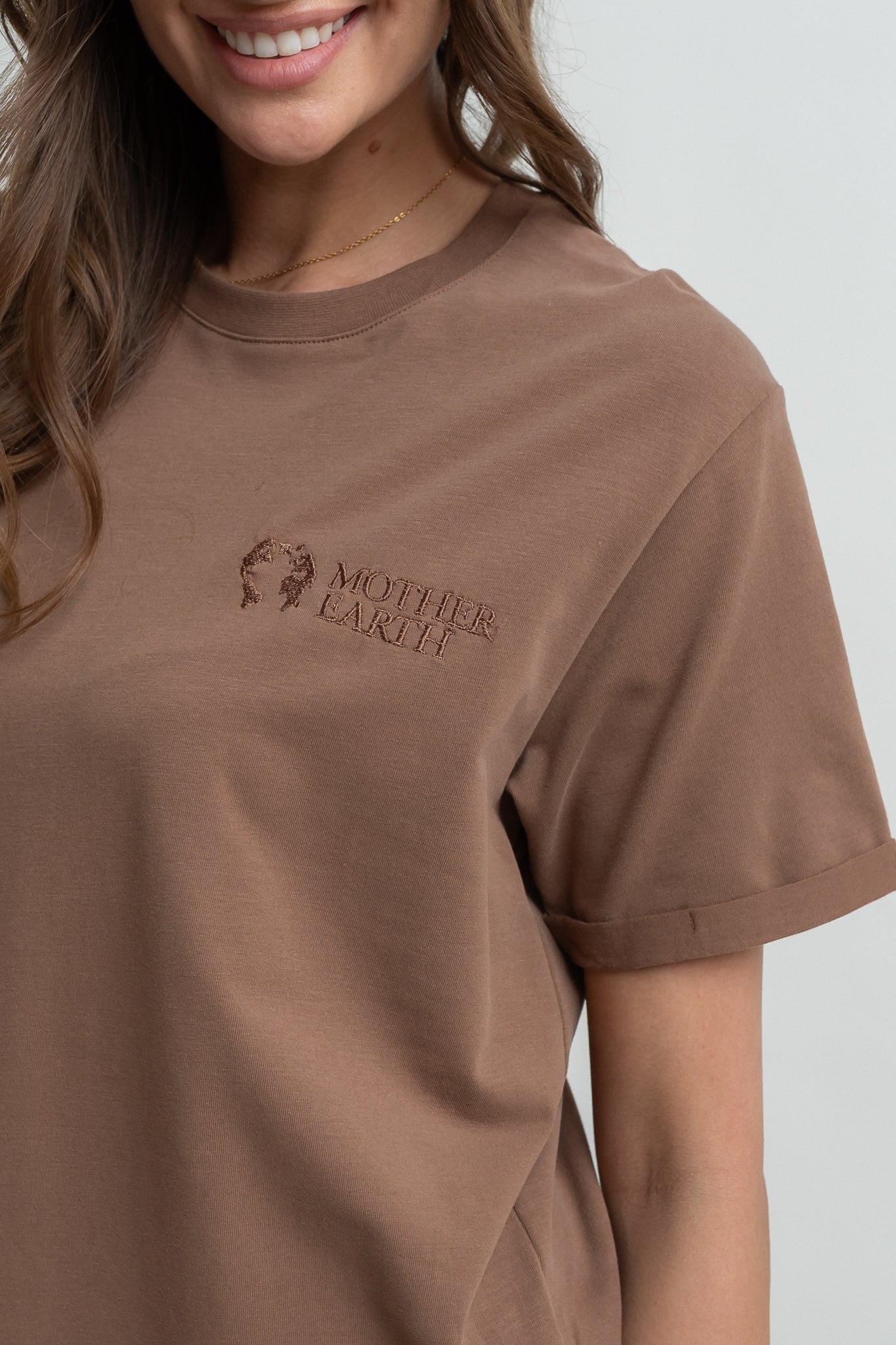 T-SHIRT DAMSKI BRĄZOWY- MORAINE