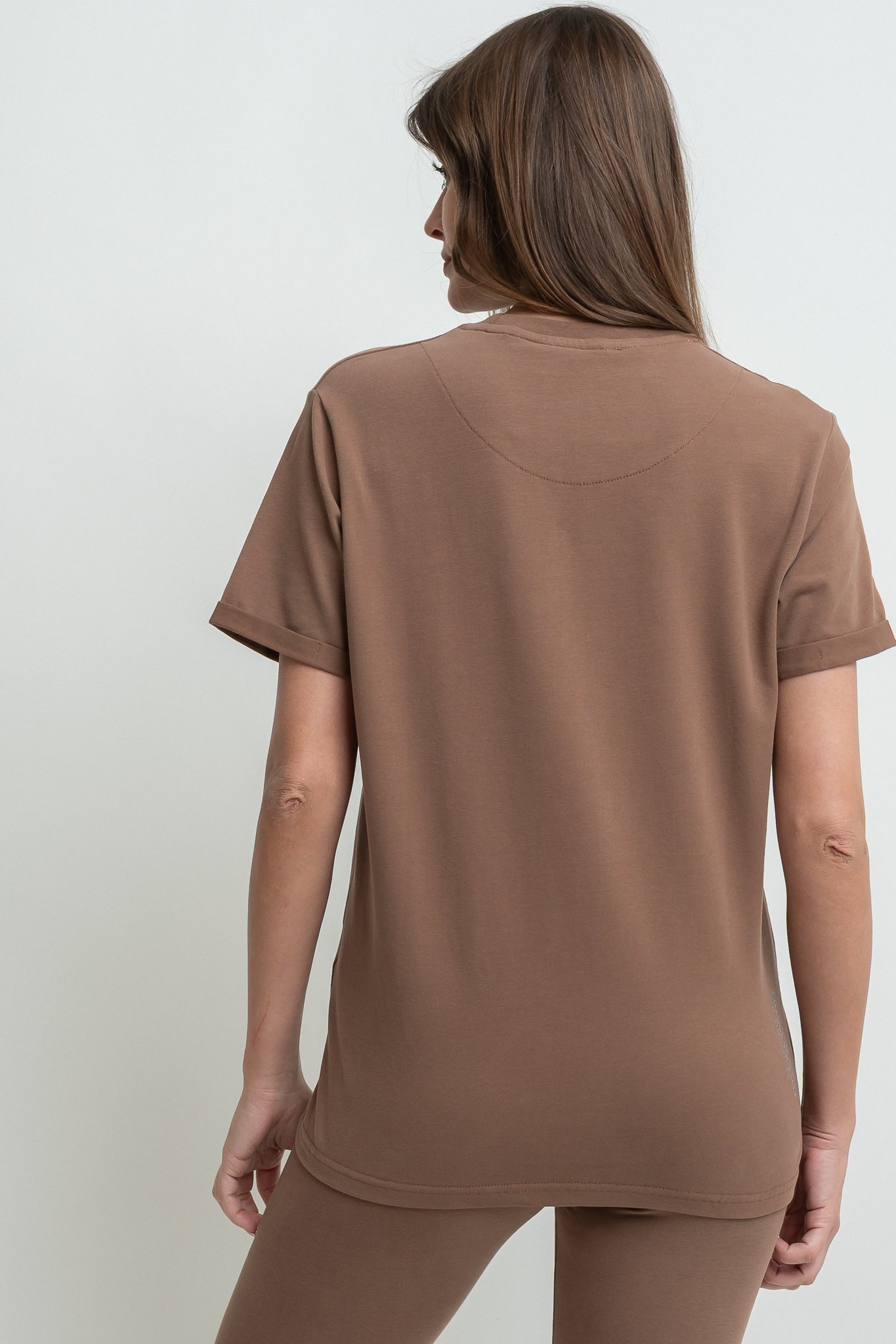 T-SHIRT DAMSKI BRĄZOWY- MORAINE