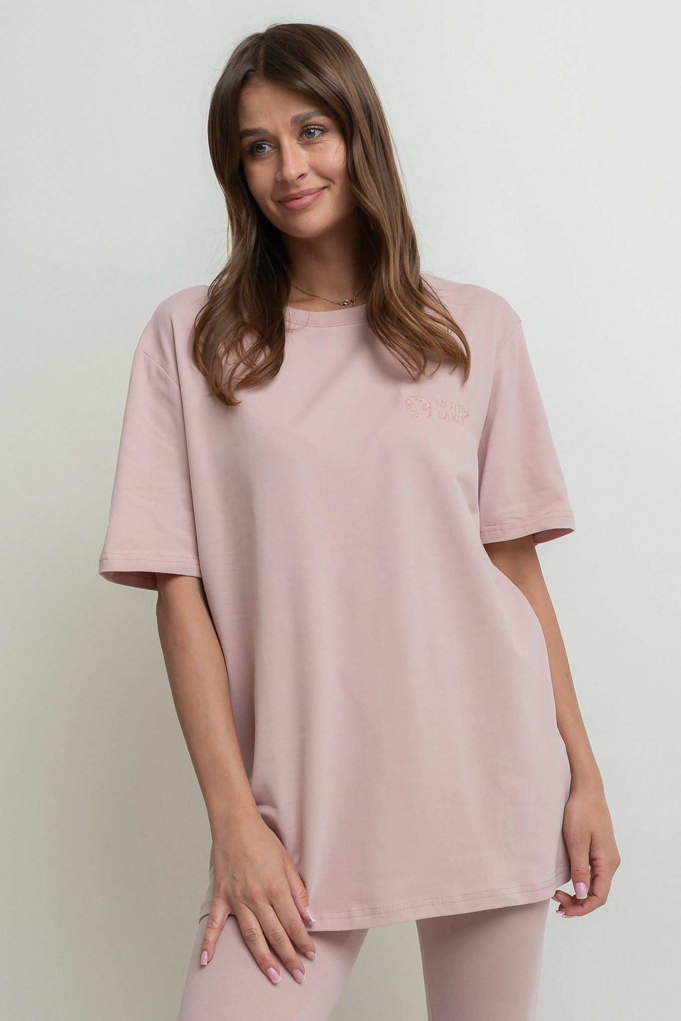 T-SHIRT OVERSIZE JASNORÓŻOWY- HURON