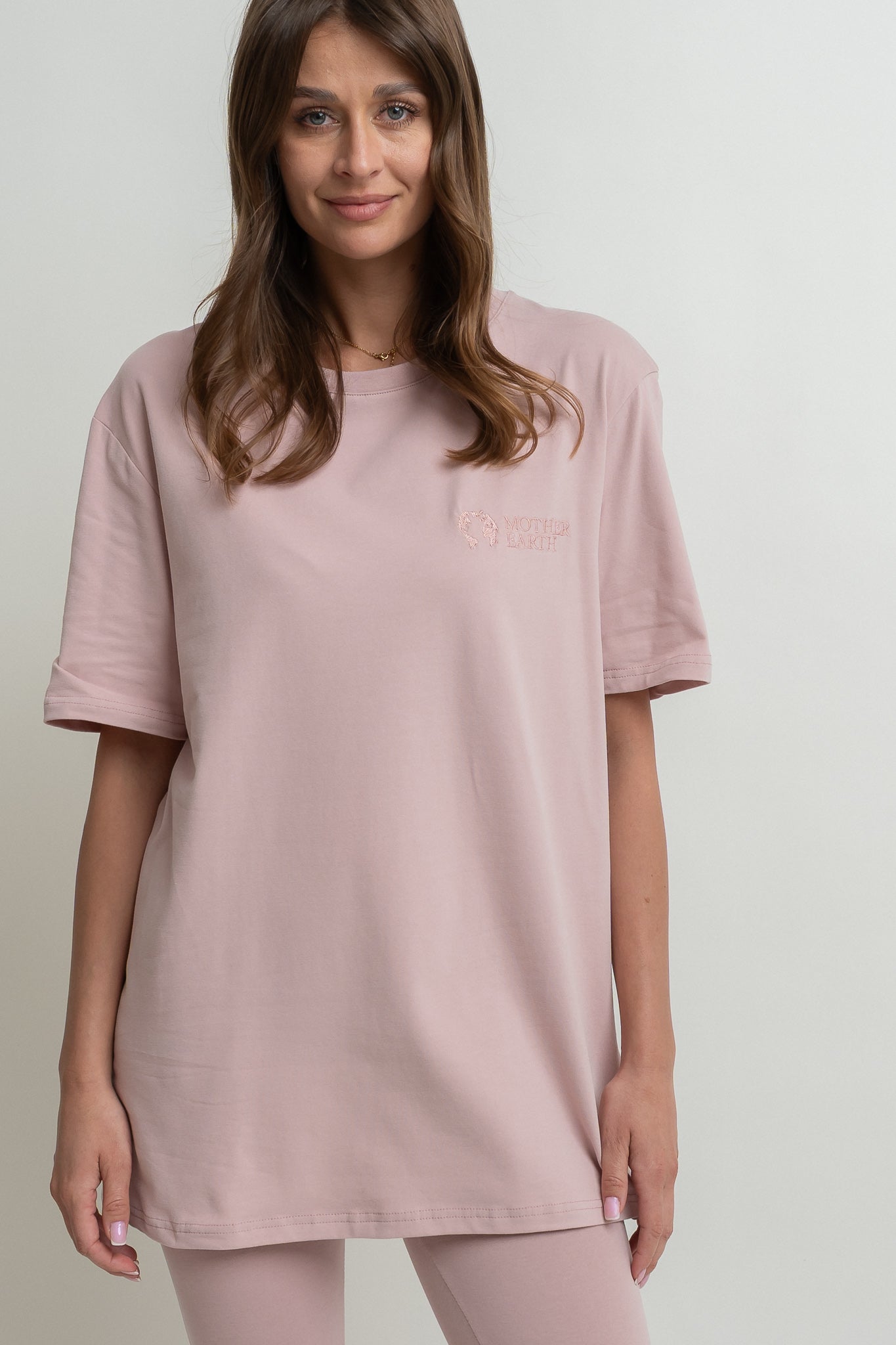 T-SHIRT OVERSIZE JASNORÓŻOWY- HURON