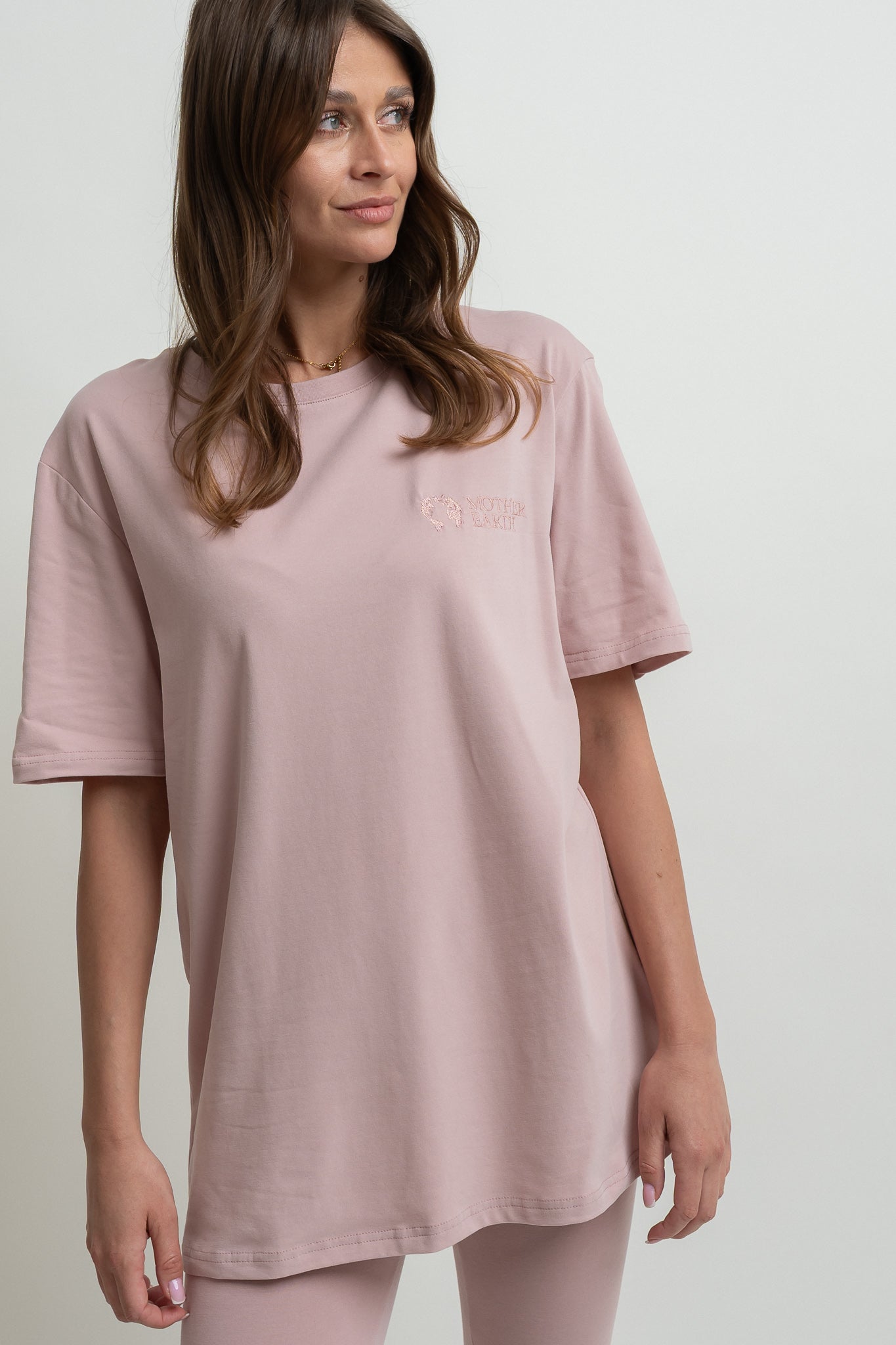 T-SHIRT OVERSIZE JASNORÓŻOWY- HURON