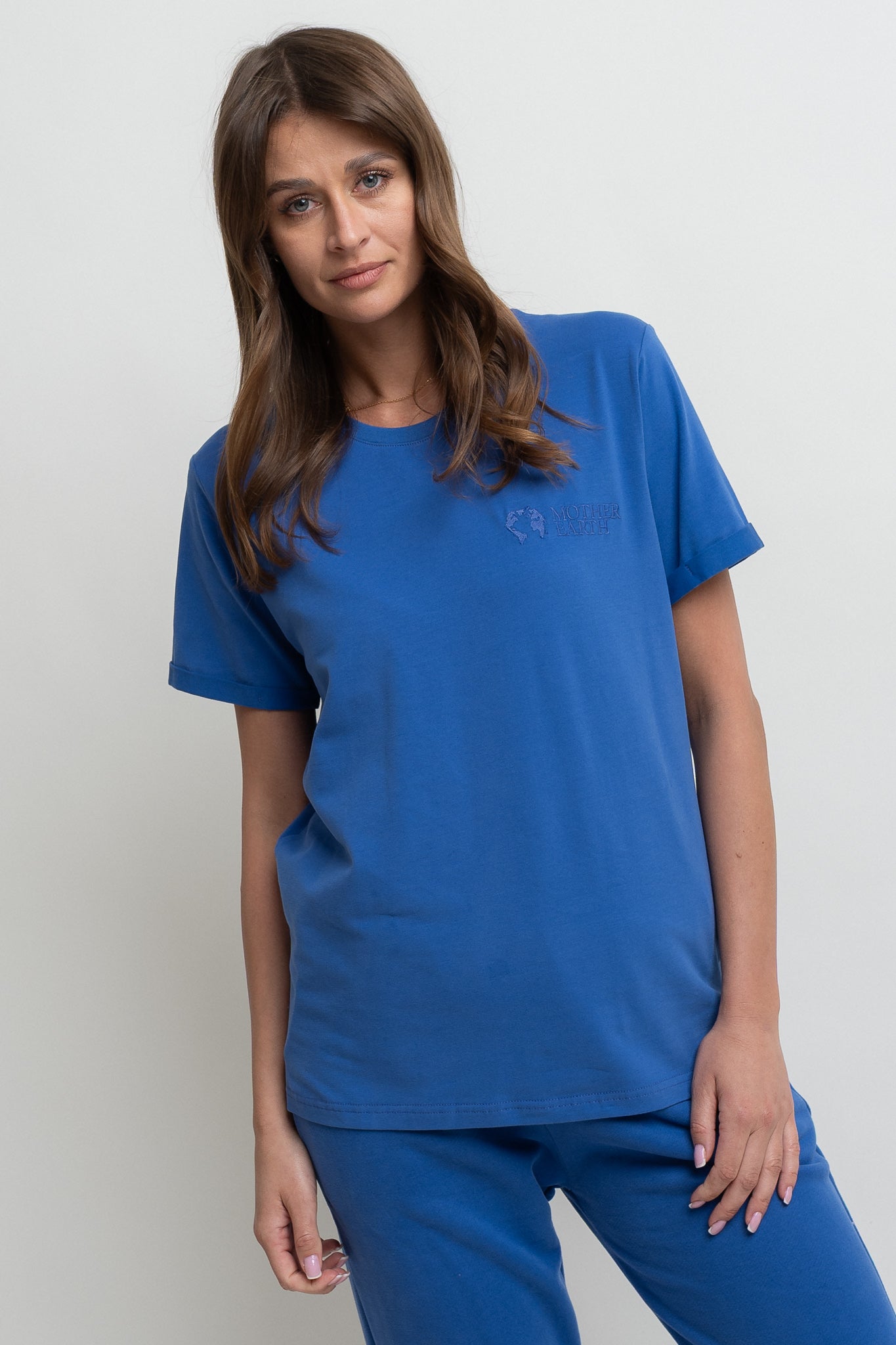 T-SHIRT DAMSKI CHABROWY- MORAINE