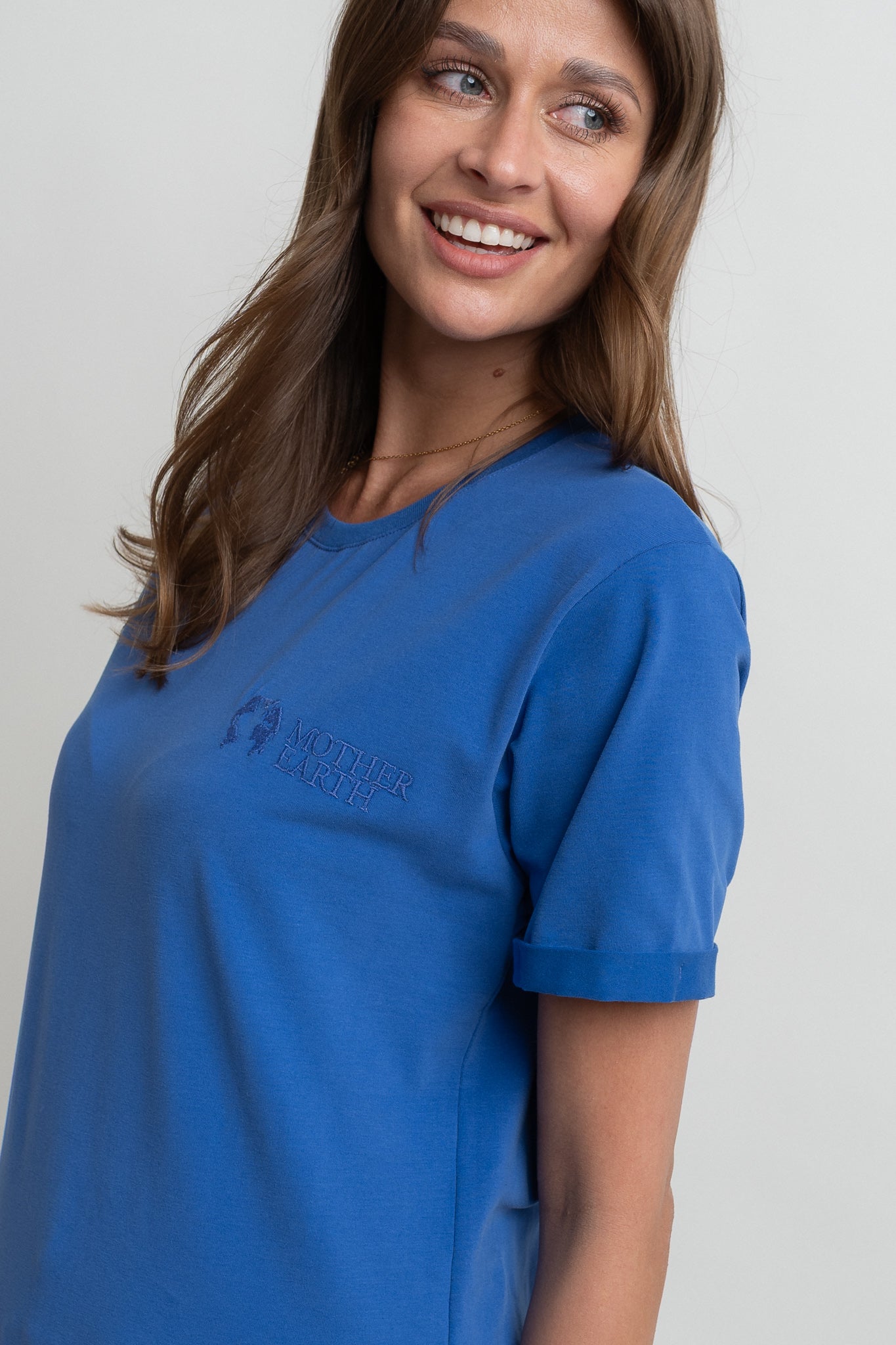 T-SHIRT DAMSKI CHABROWY- MORAINE