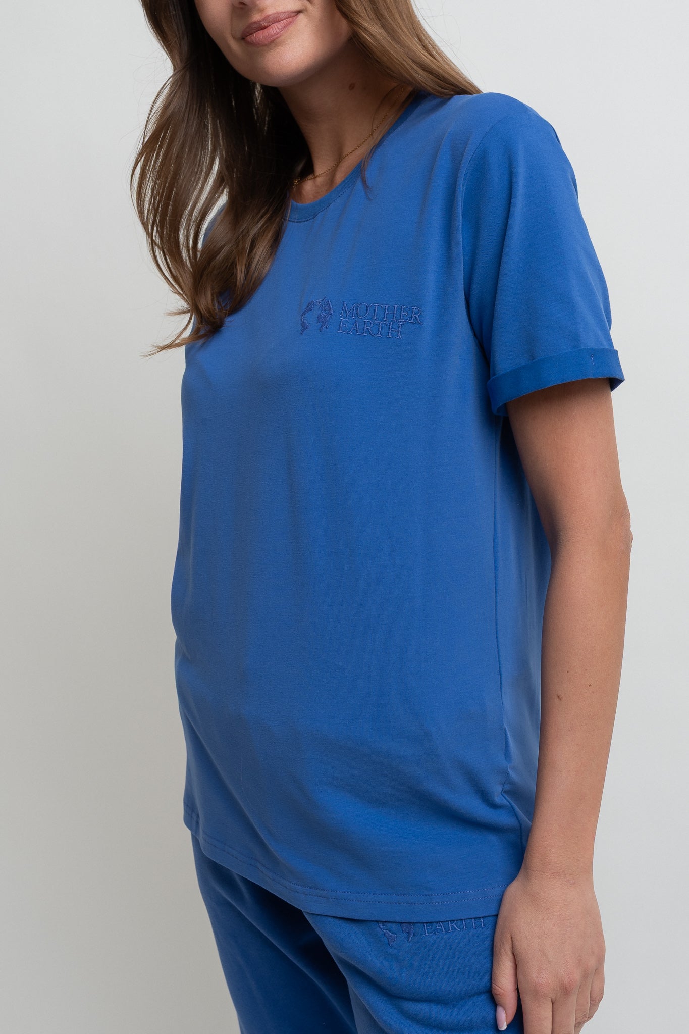 T-SHIRT DAMSKI CHABROWY- MORAINE