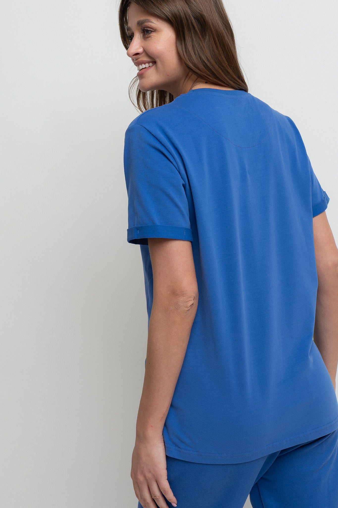 T-SHIRT DAMSKI CHABROWY- MORAINE