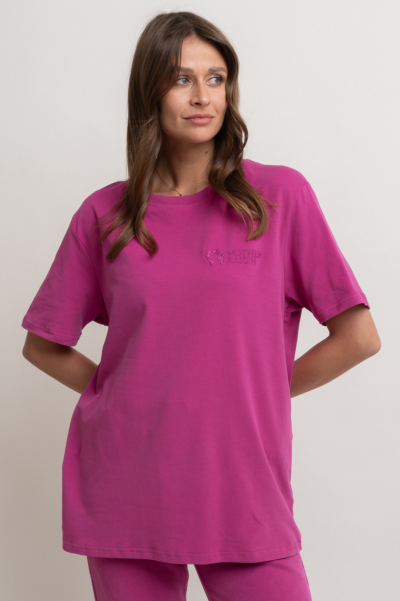T-SHIRT OVERSIZE RÓŻOWY- HURON