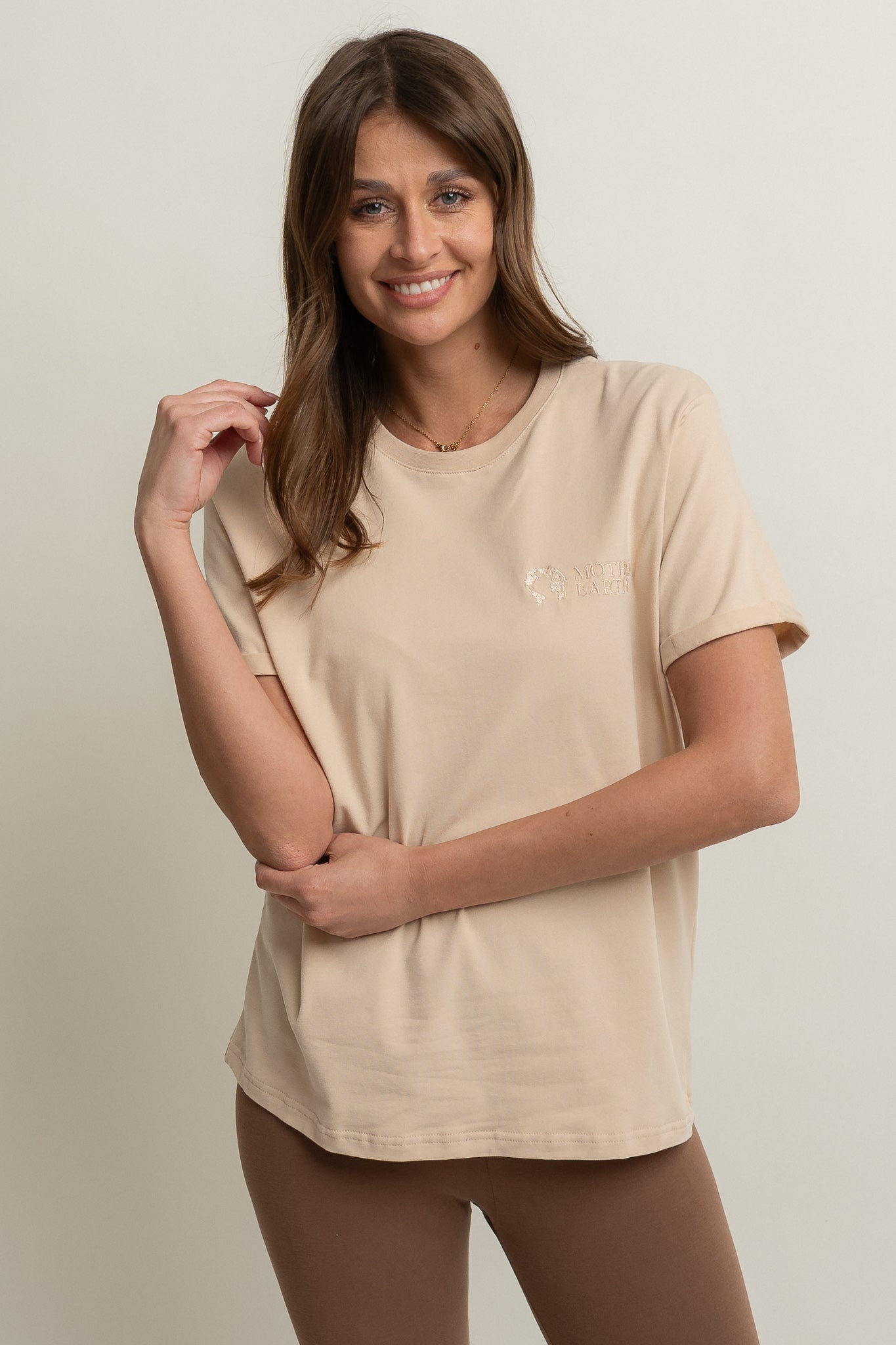 T-SHIRT DAMSKI BEŻOWY- MORAINE