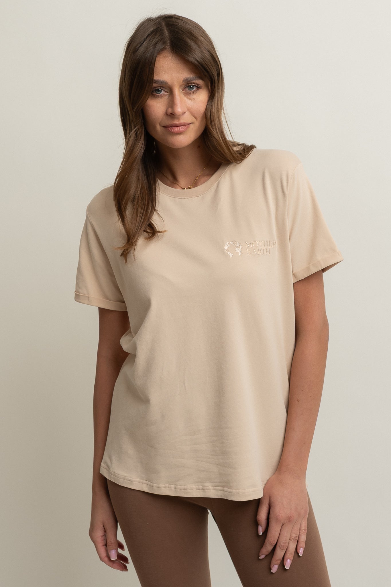 T-SHIRT DAMSKI BEŻOWY- MORAINE