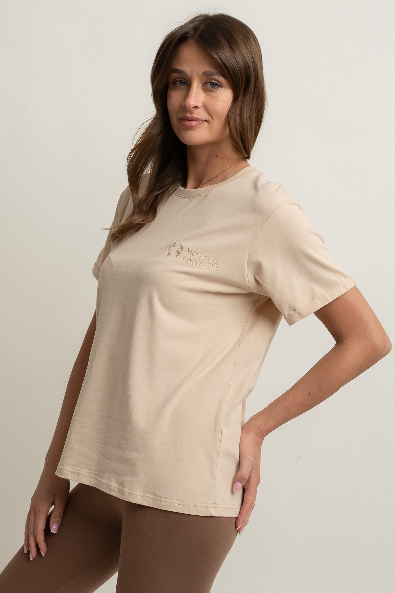 T-SHIRT DAMSKI BEŻOWY- MORAINE