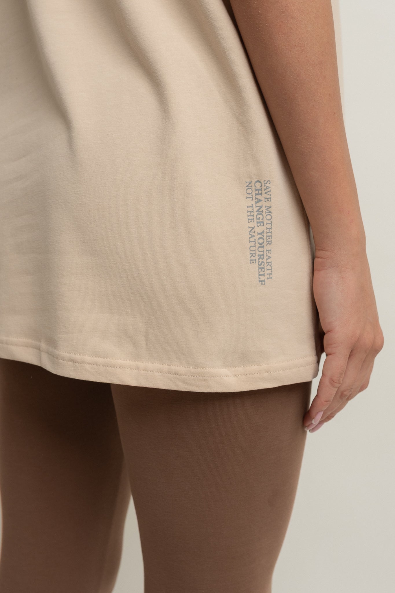 T-SHIRT OVERSIZE BEŻOWY- HURON