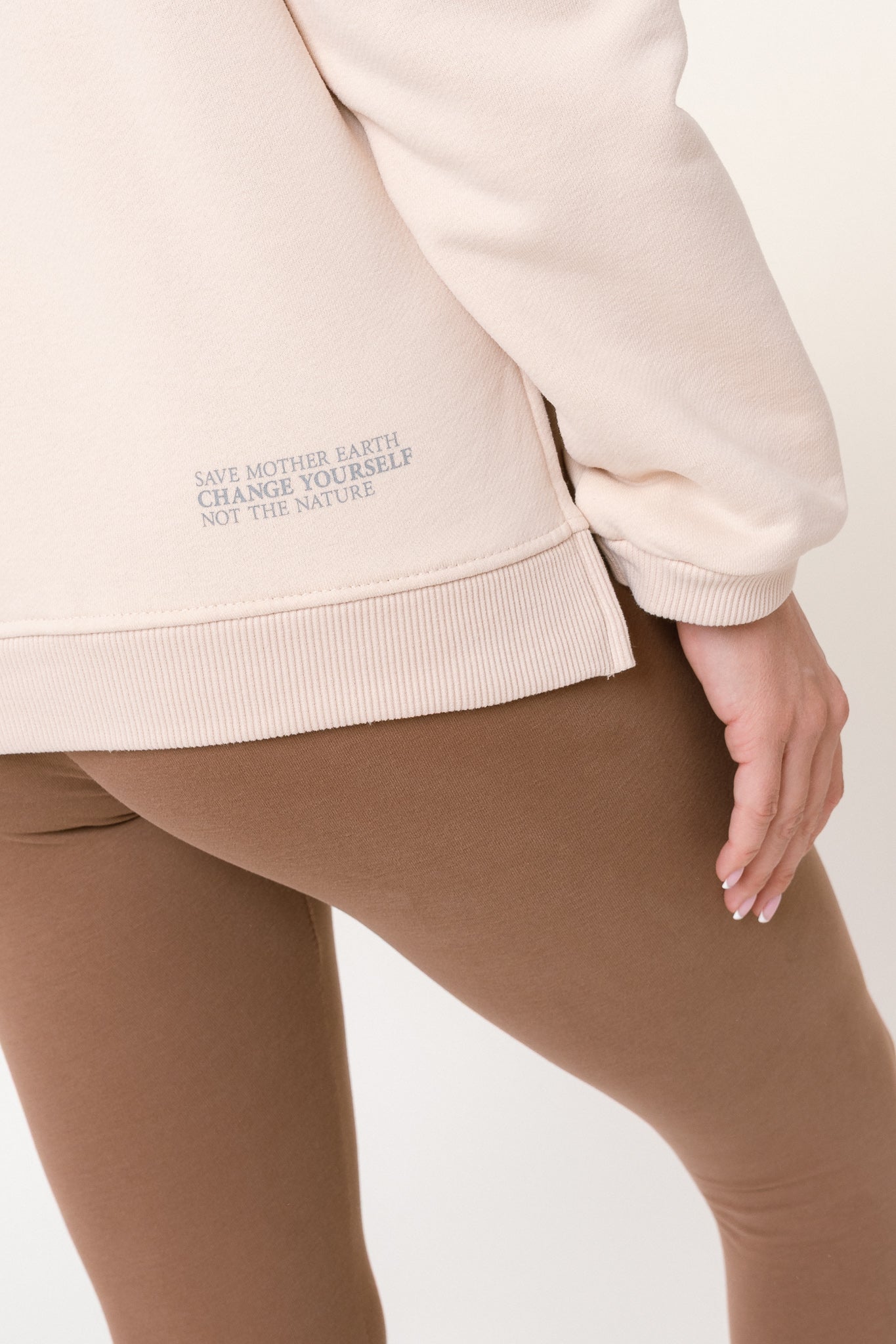 BLUZA TYPU CREWNECK JASNOBEŻOWA - COOK