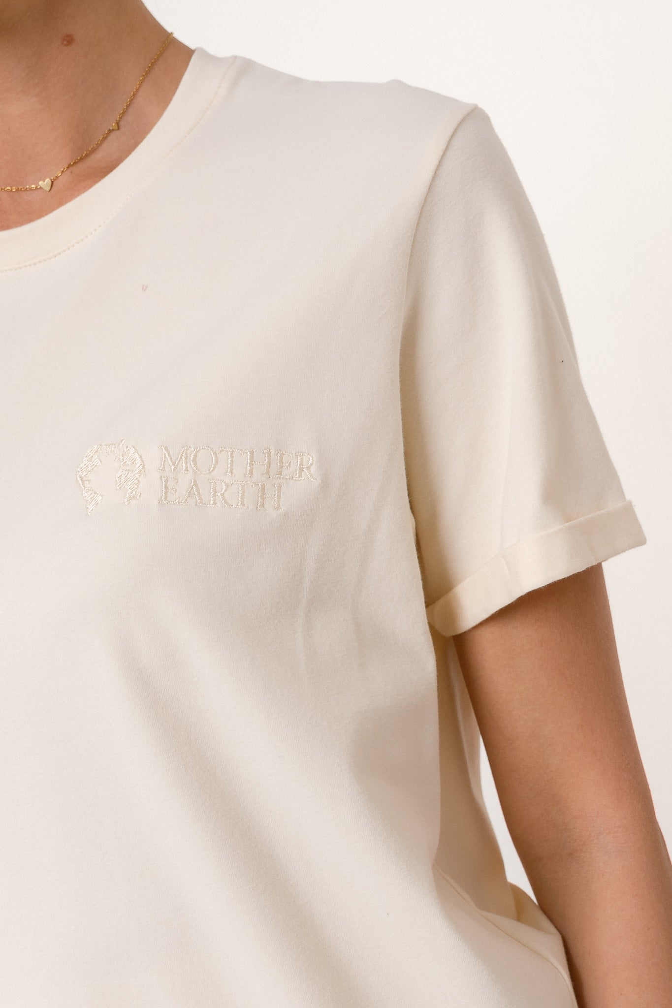 T-SHIRT DAMSKI ECRU- MORAINE