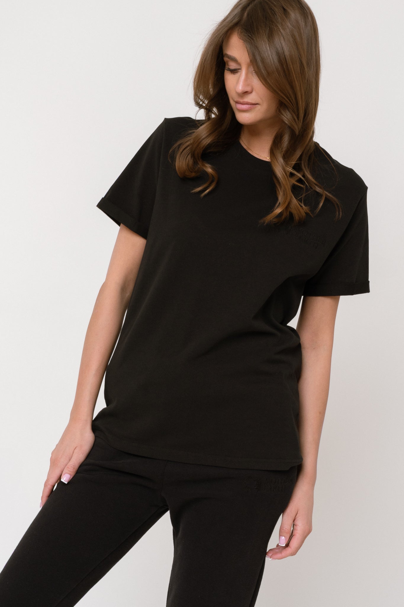T-SHIRT DAMSKI CZARNY- MORAINE