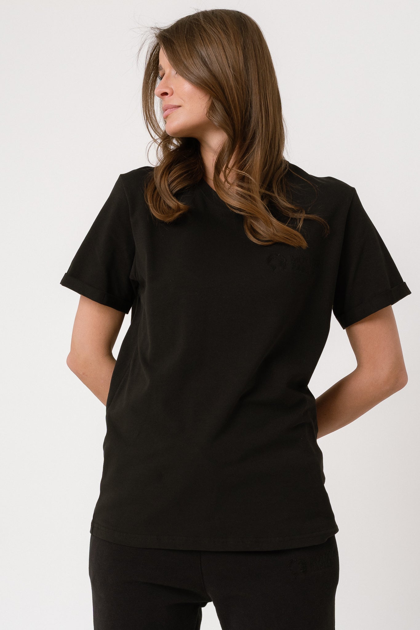 T-SHIRT DAMSKI CZARNY- MORAINE