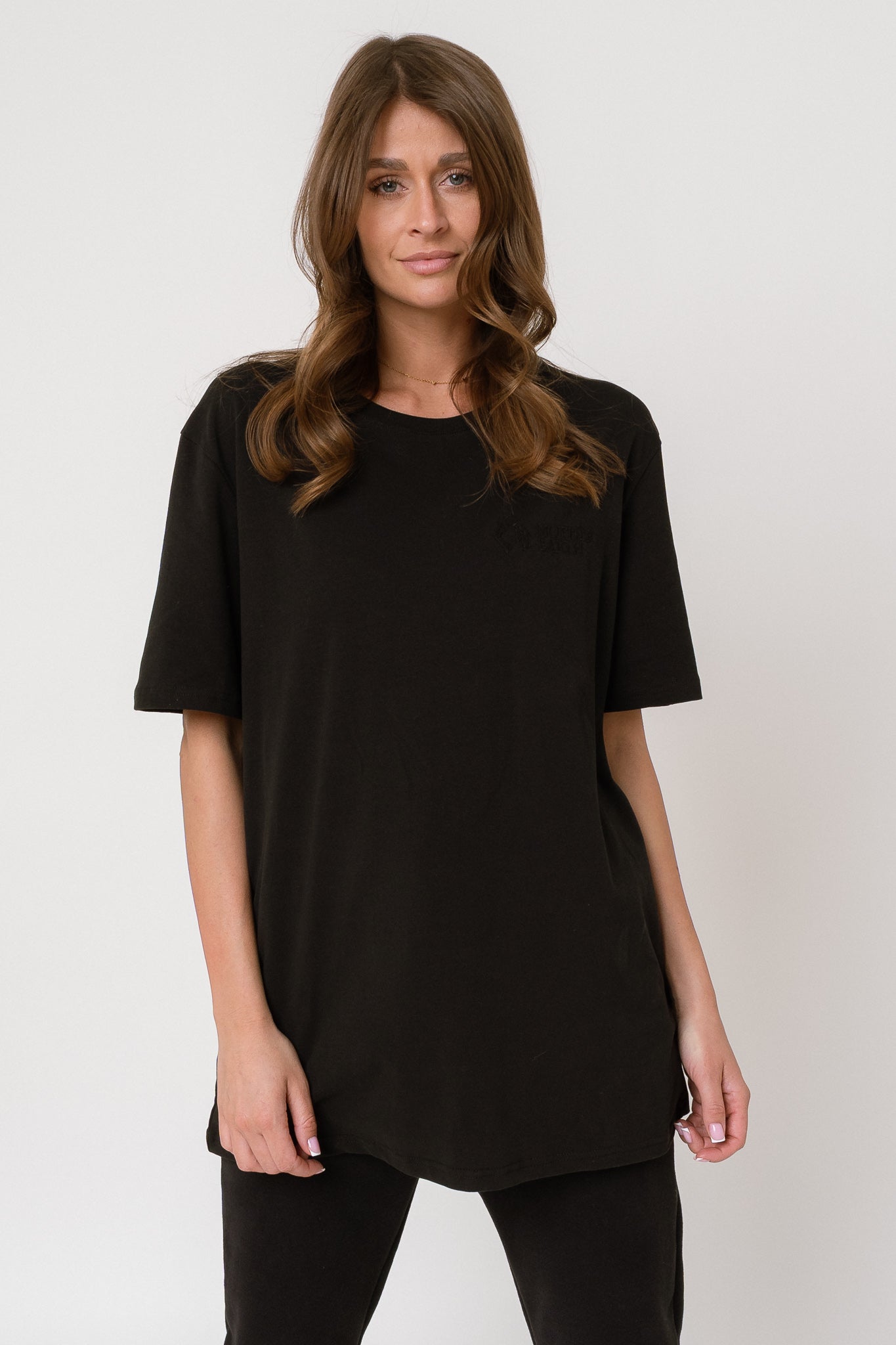 T-SHIRT OVERSIZE CZARNY- HURON