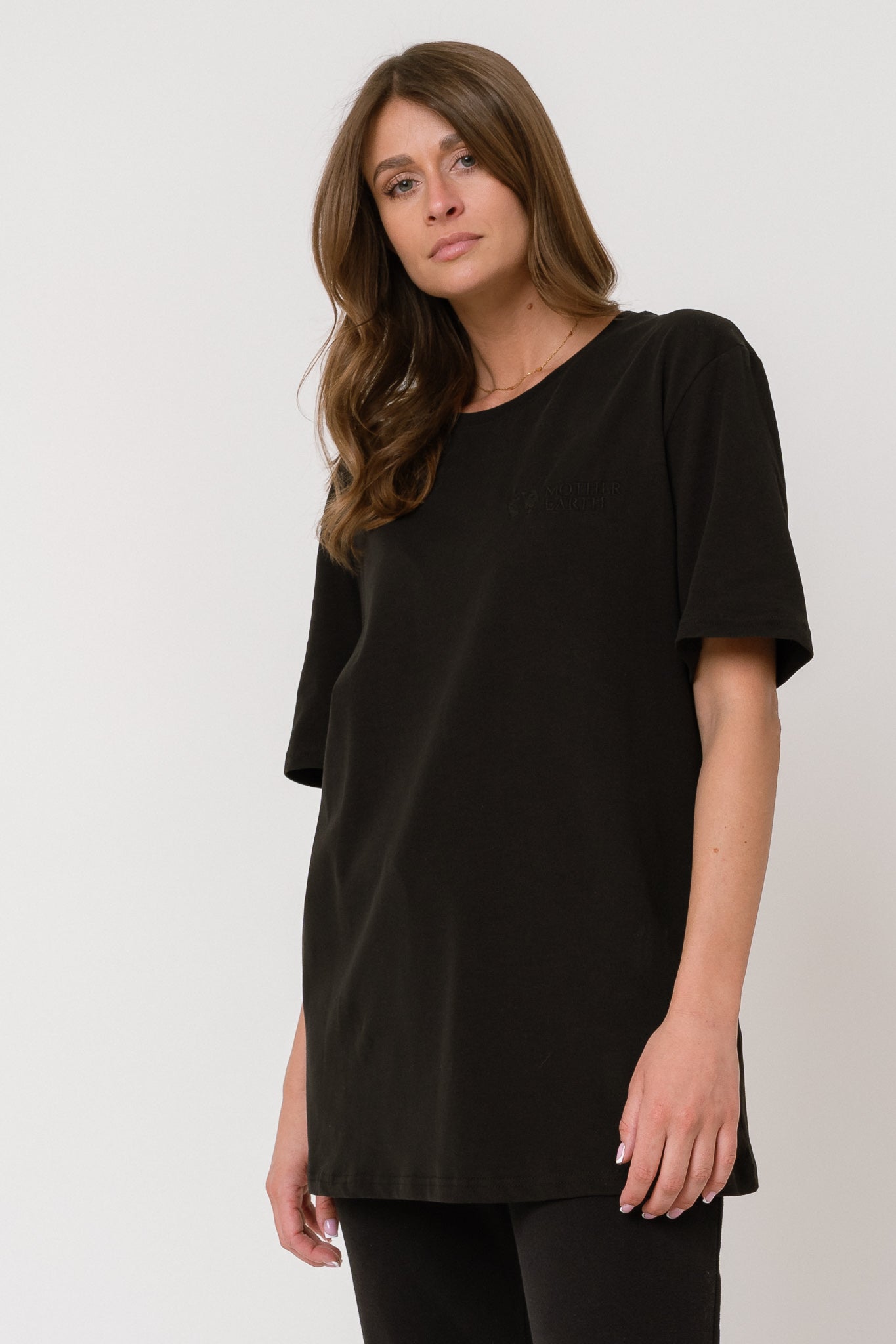 T-SHIRT OVERSIZE CZARNY- HURON