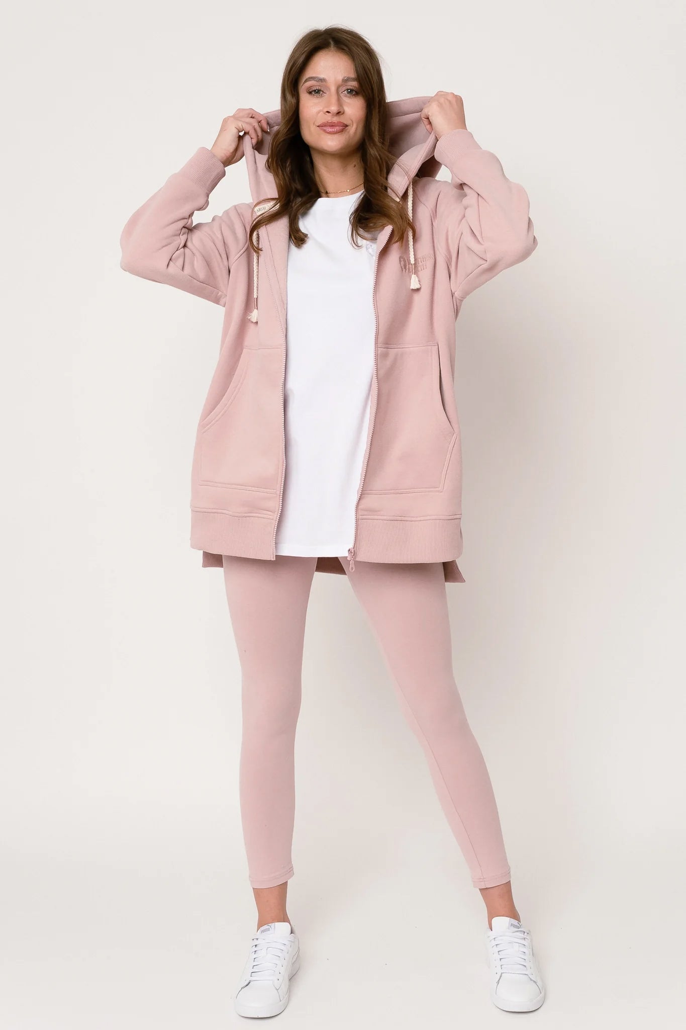 BLUZA Z KAPTUREM OVERSIZE 2nd DROP JASNORÓŻOWA - ESMERALDA