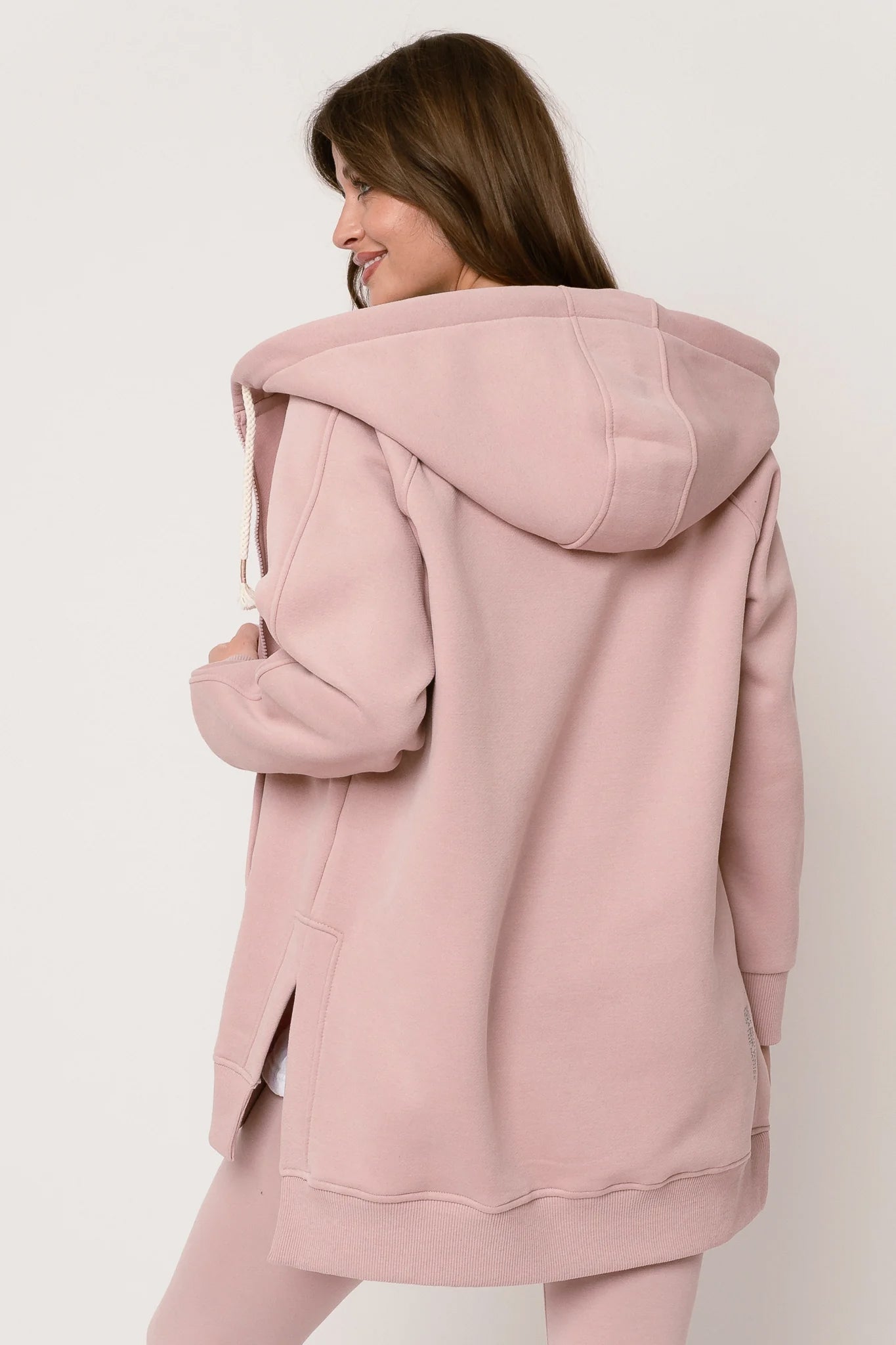 BLUZA Z KAPTUREM OVERSIZE 2nd DROP JASNORÓŻOWA - ESMERALDA