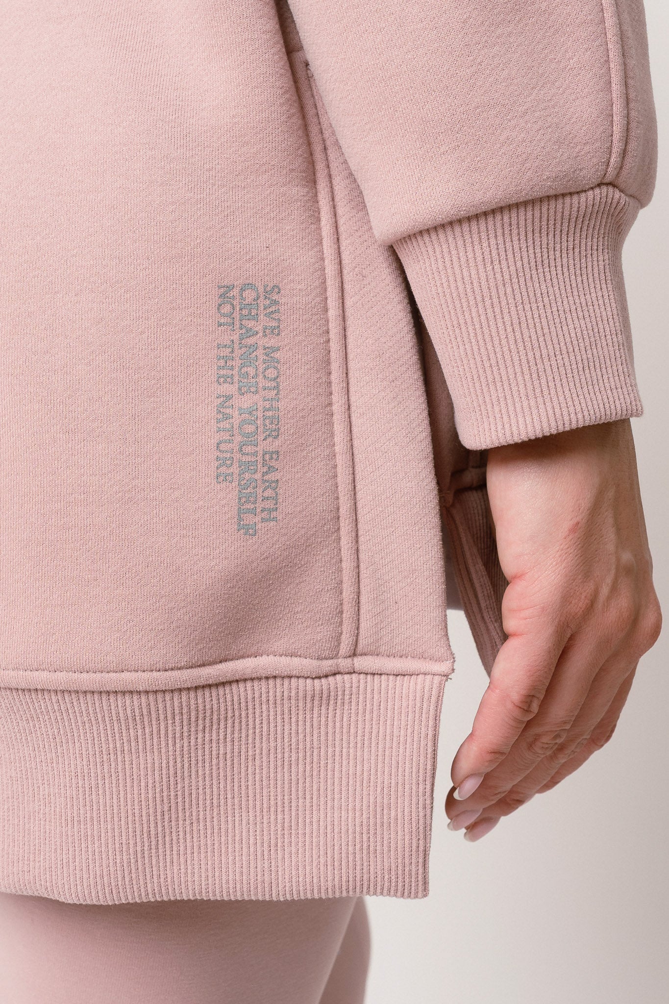 BLUZA Z KAPTUREM OVERSIZE 2nd DROP JASNORÓŻOWA - ESMERALDA