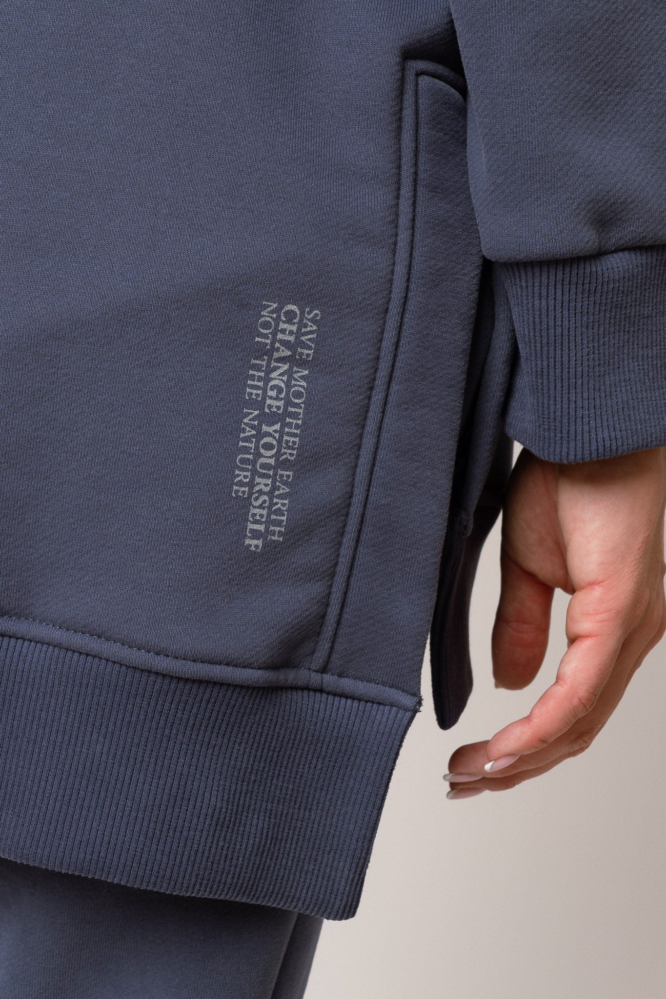 BLUZA Z KAPTUREM OVERSIZE 2nd DROP GRANATOWA - ESMERALDA