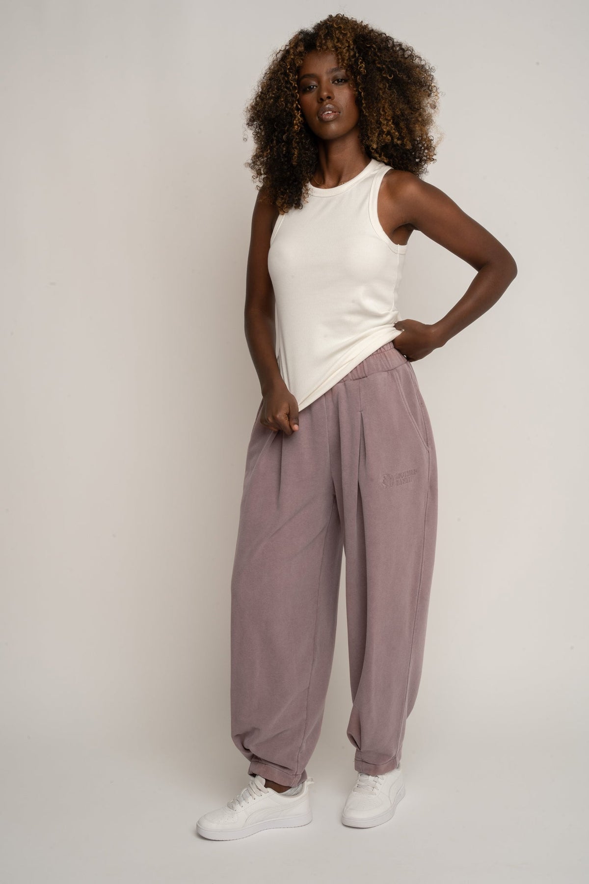 BALLOON FIT WASHED JOGGERS HEATHER - RIBE PETIT