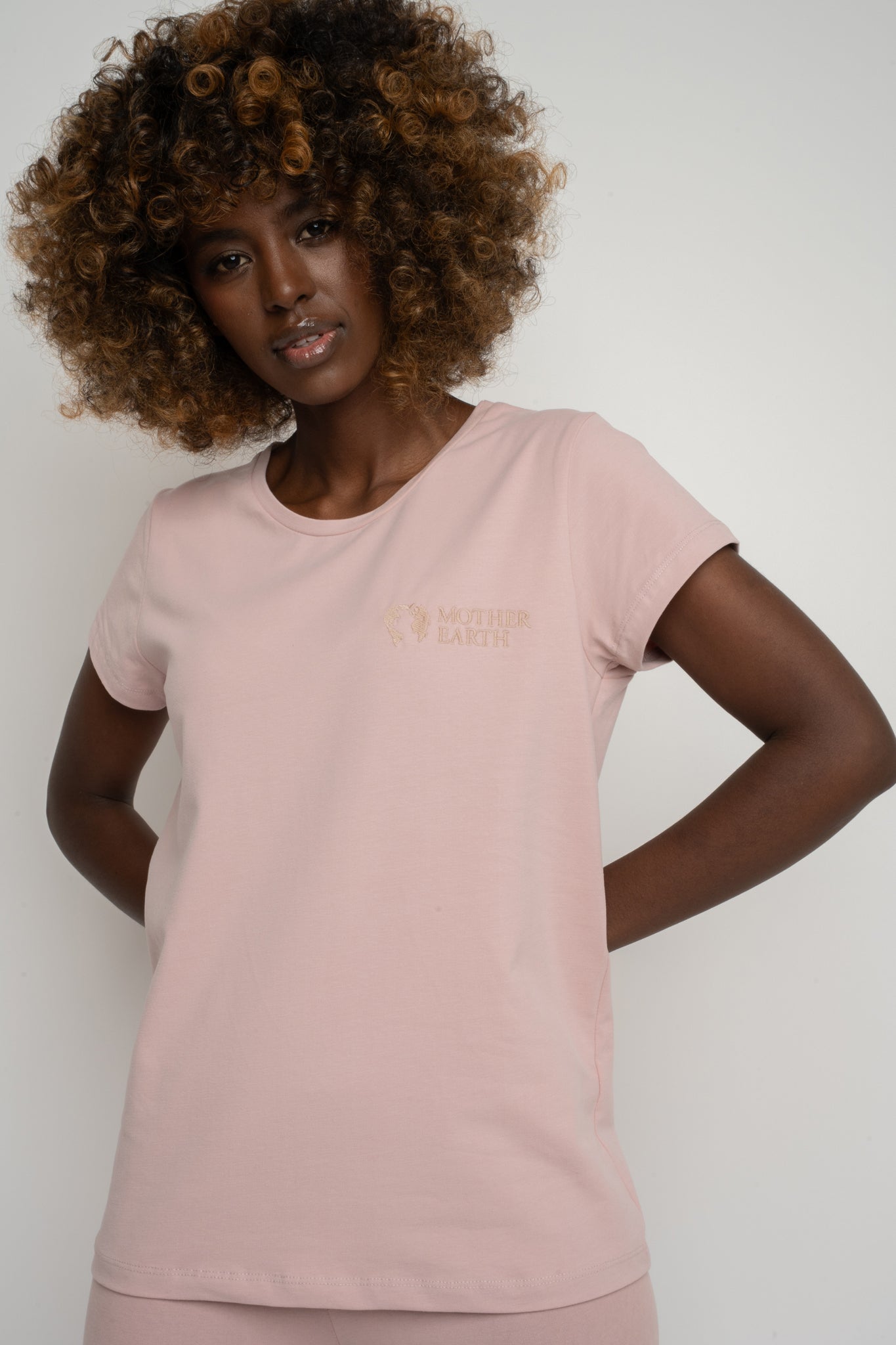 T-SHIRT DAMSKI JASNORÓŻOWY - PETIT