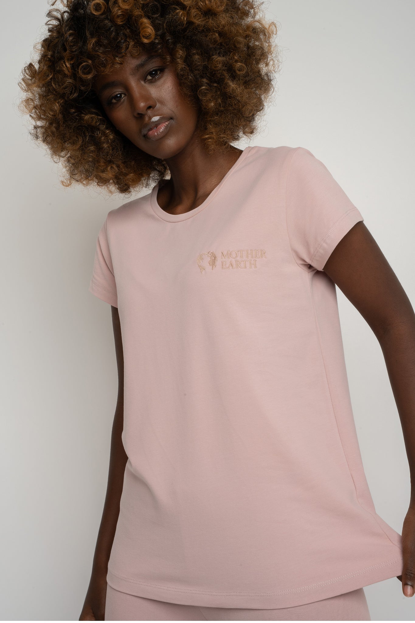 T-SHIRT DAMSKI JASNORÓŻOWY - PETIT