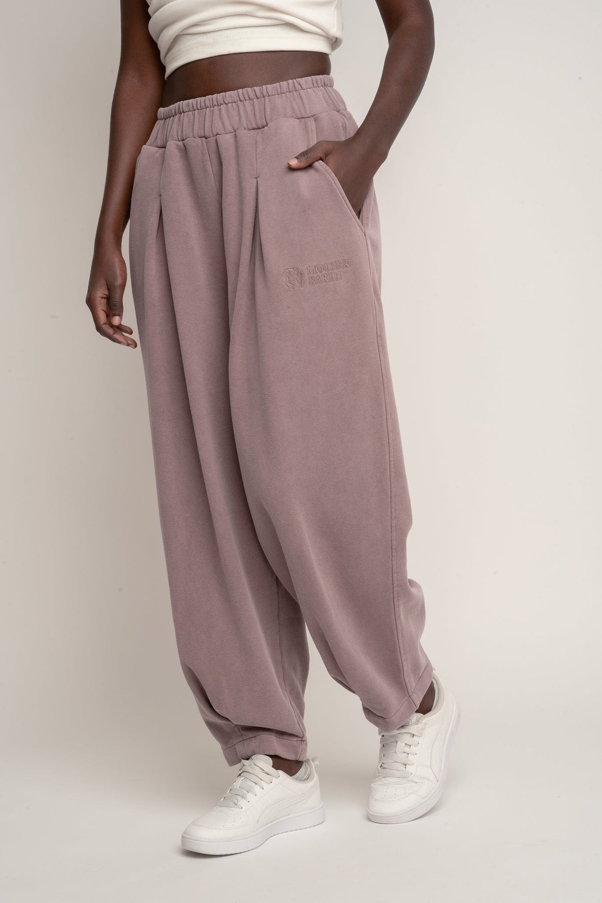BALLOON FIT WASHED JOGGERS HEATHER - RIBE PETIT