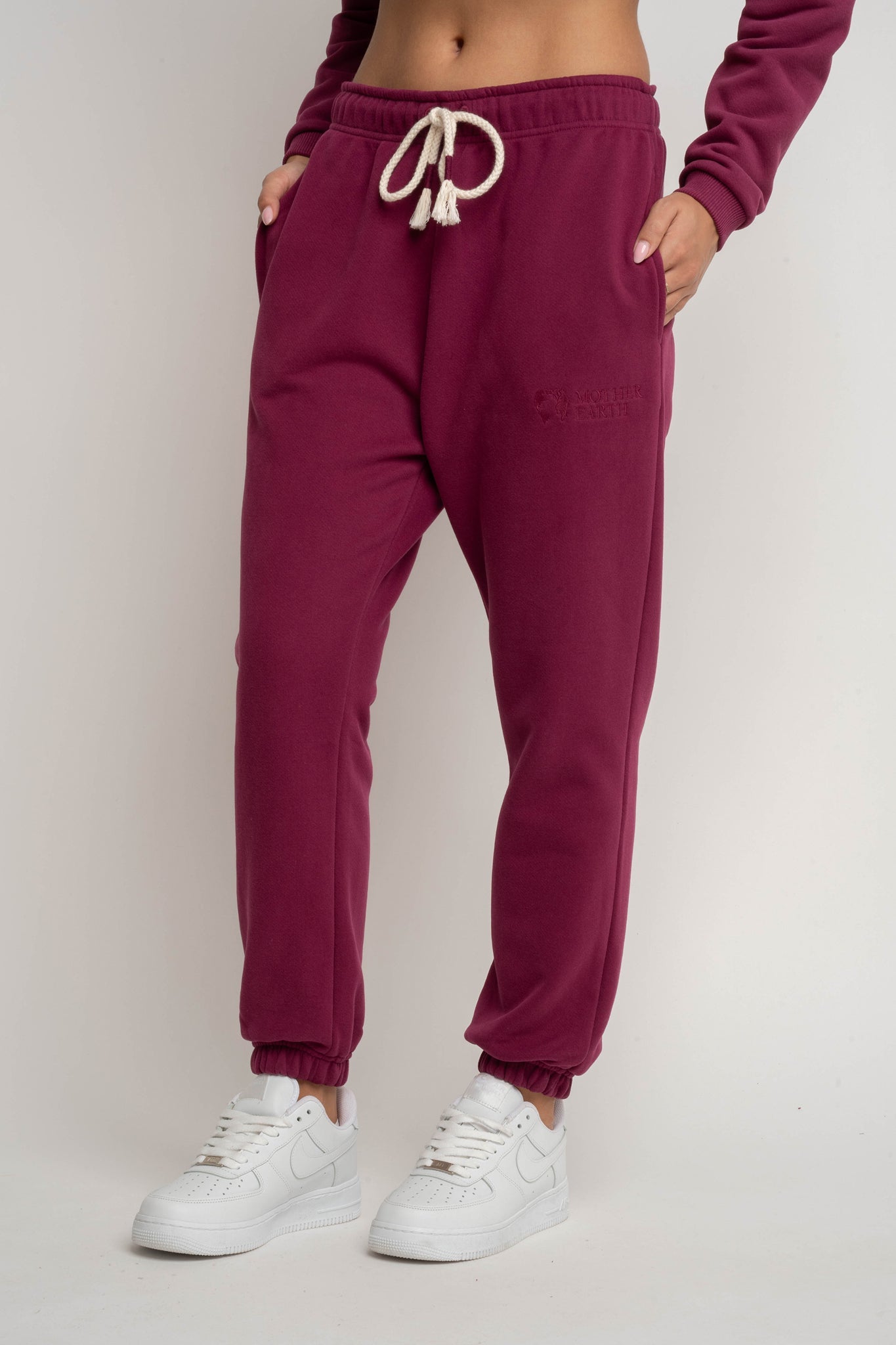 SPODNIE DRESOWE TYPU BAGGY BURGUNDOWY - KARPATOS