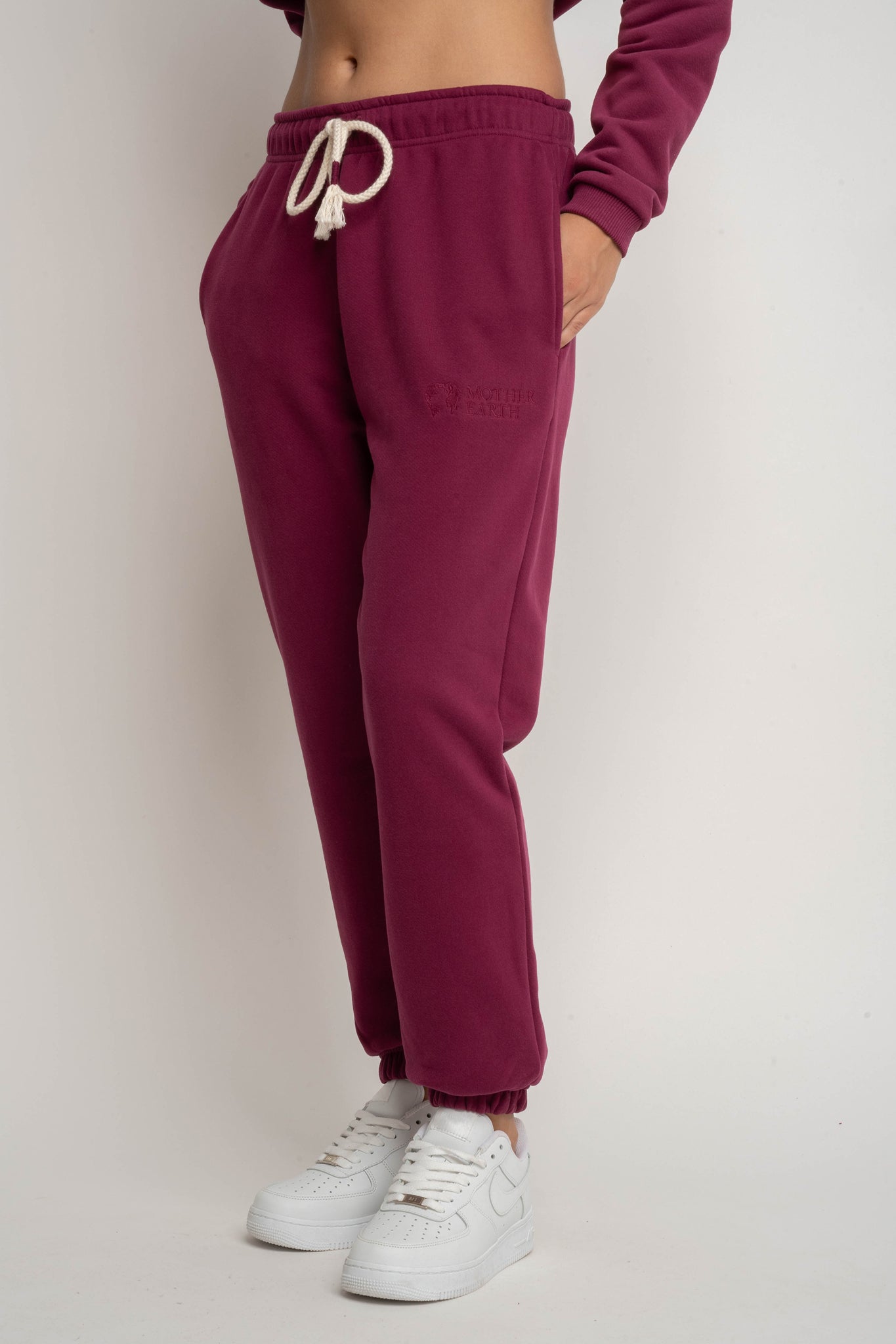 SPODNIE DRESOWE TYPU BAGGY BURGUNDOWY - KARPATOS