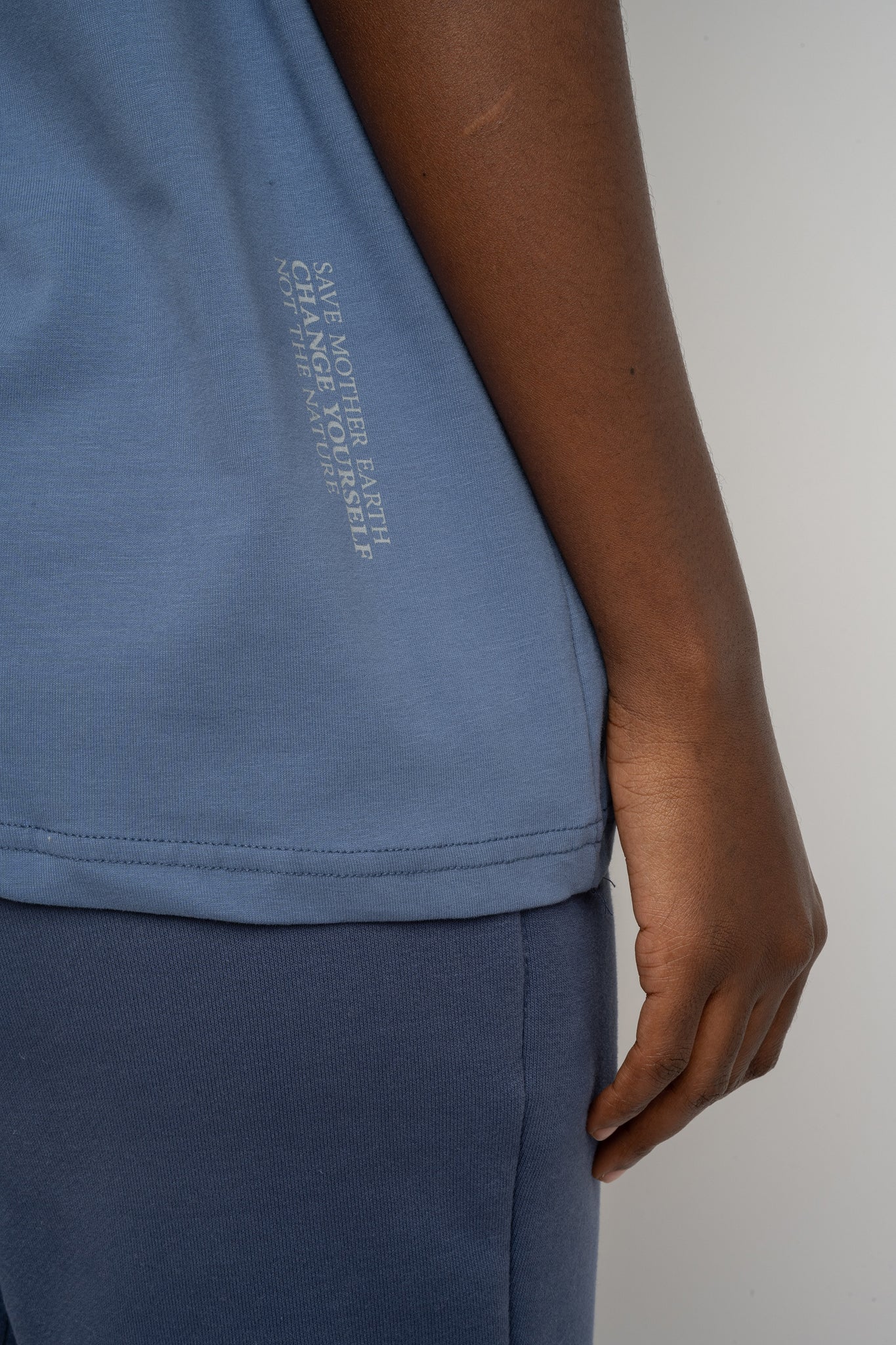 T-SHIRT DAMSKI NIEBIESKI - OYSTER