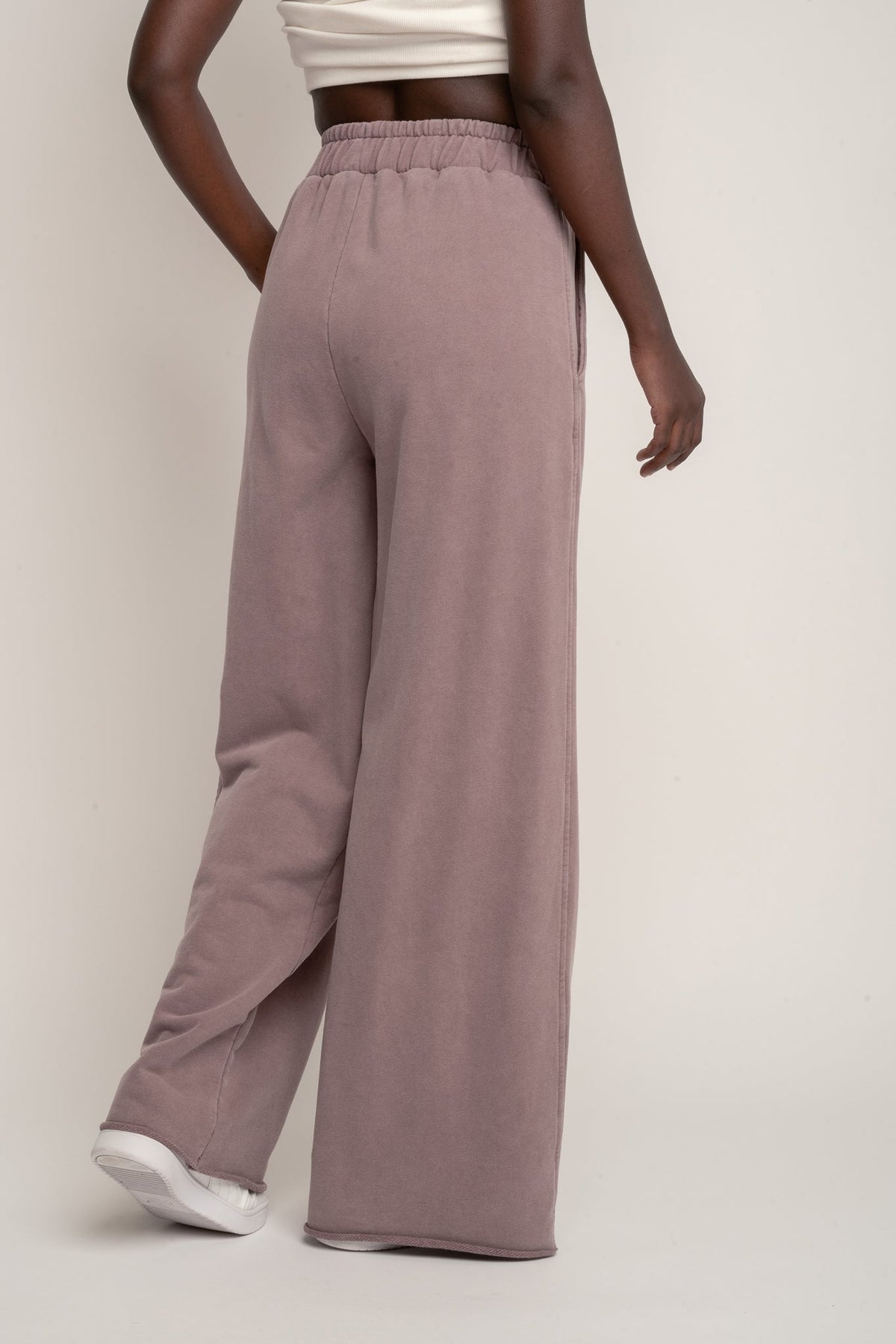 WASHED HEATHER WIDE LEG SWEATPANTS - ESBJERG