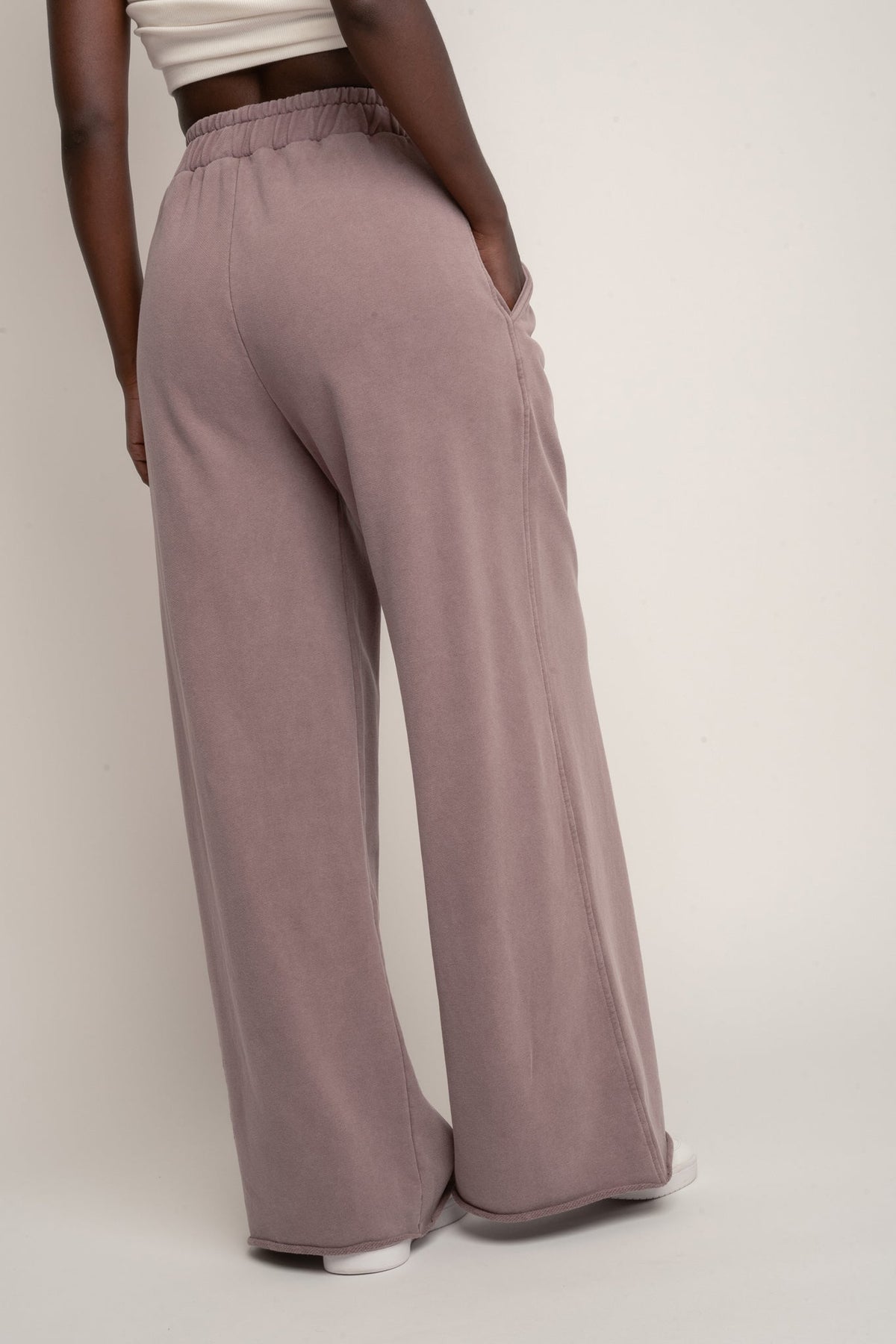 WASHED HEATHER WIDE LEG SWEATPANTS - ESBJERG
