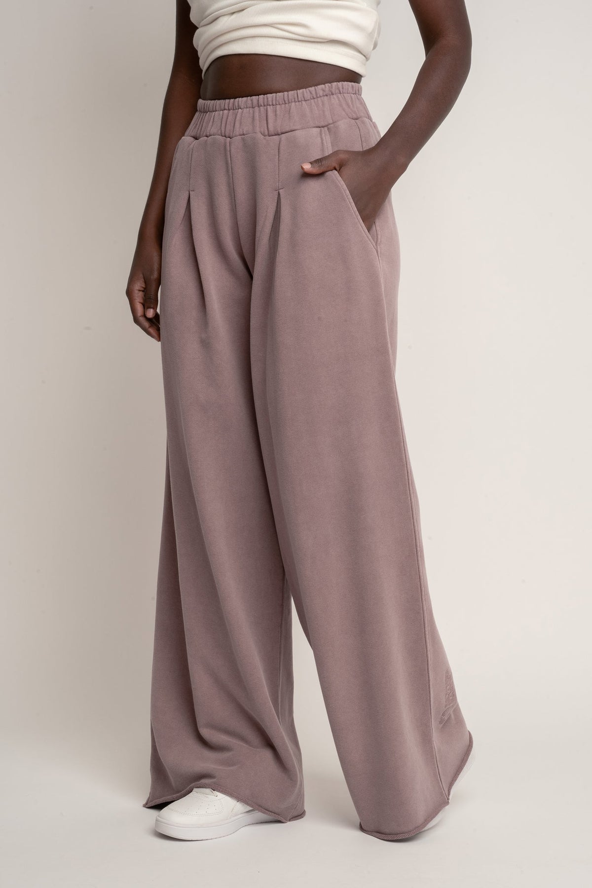 WASHED HEATHER WIDE LEG SWEATPANTS - ESBJERG