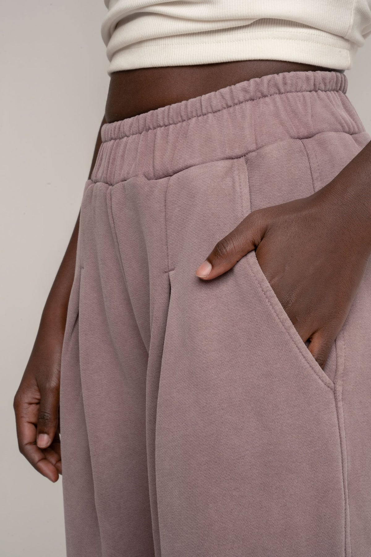 WASHED HEATHER WIDE LEG SWEATPANTS - ESBJERG