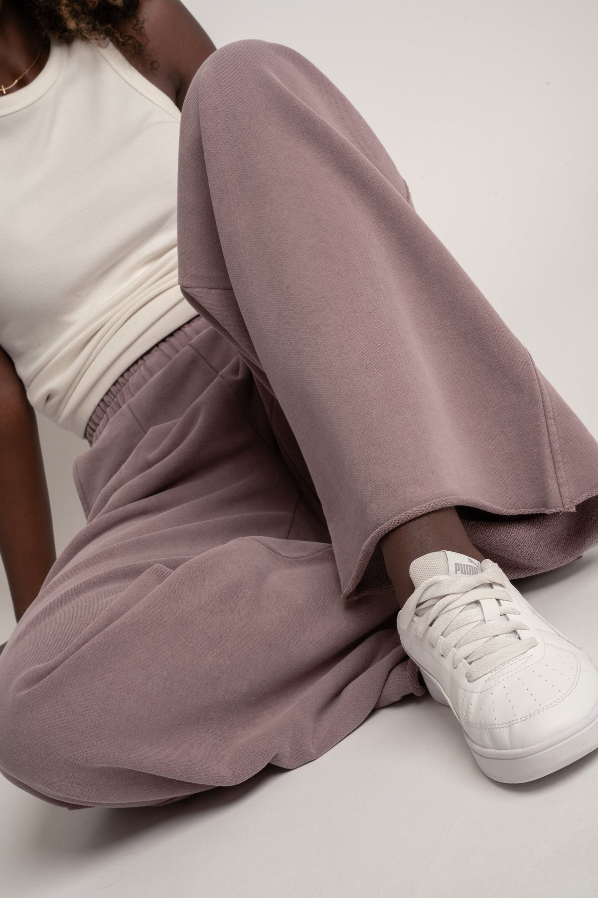 WASHED HEATHER WIDE LEG SWEATPANTS - ESBJERG