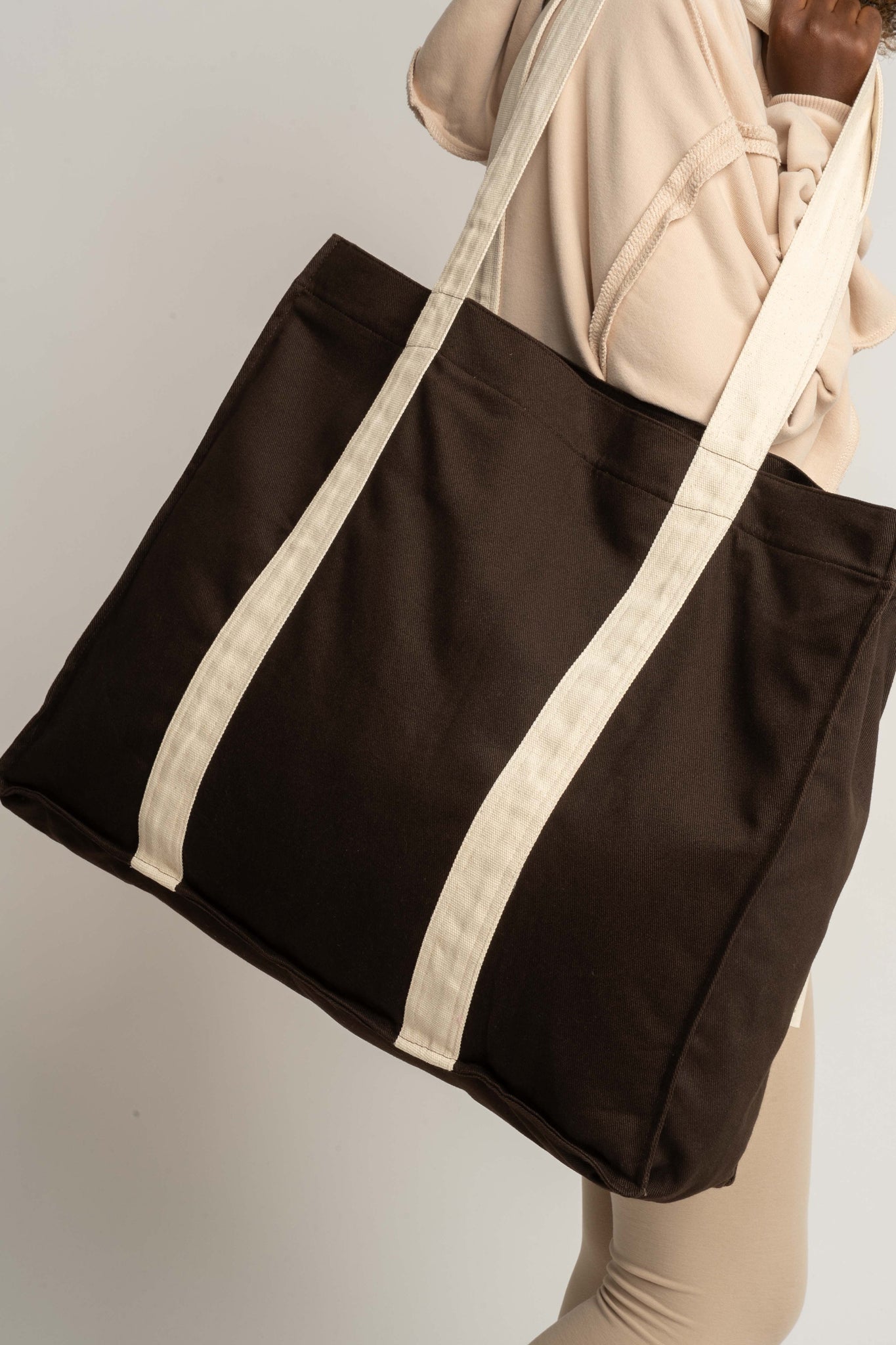 TORBA TYPU SHOPPER  BAG BRĄZOWA - LIDO