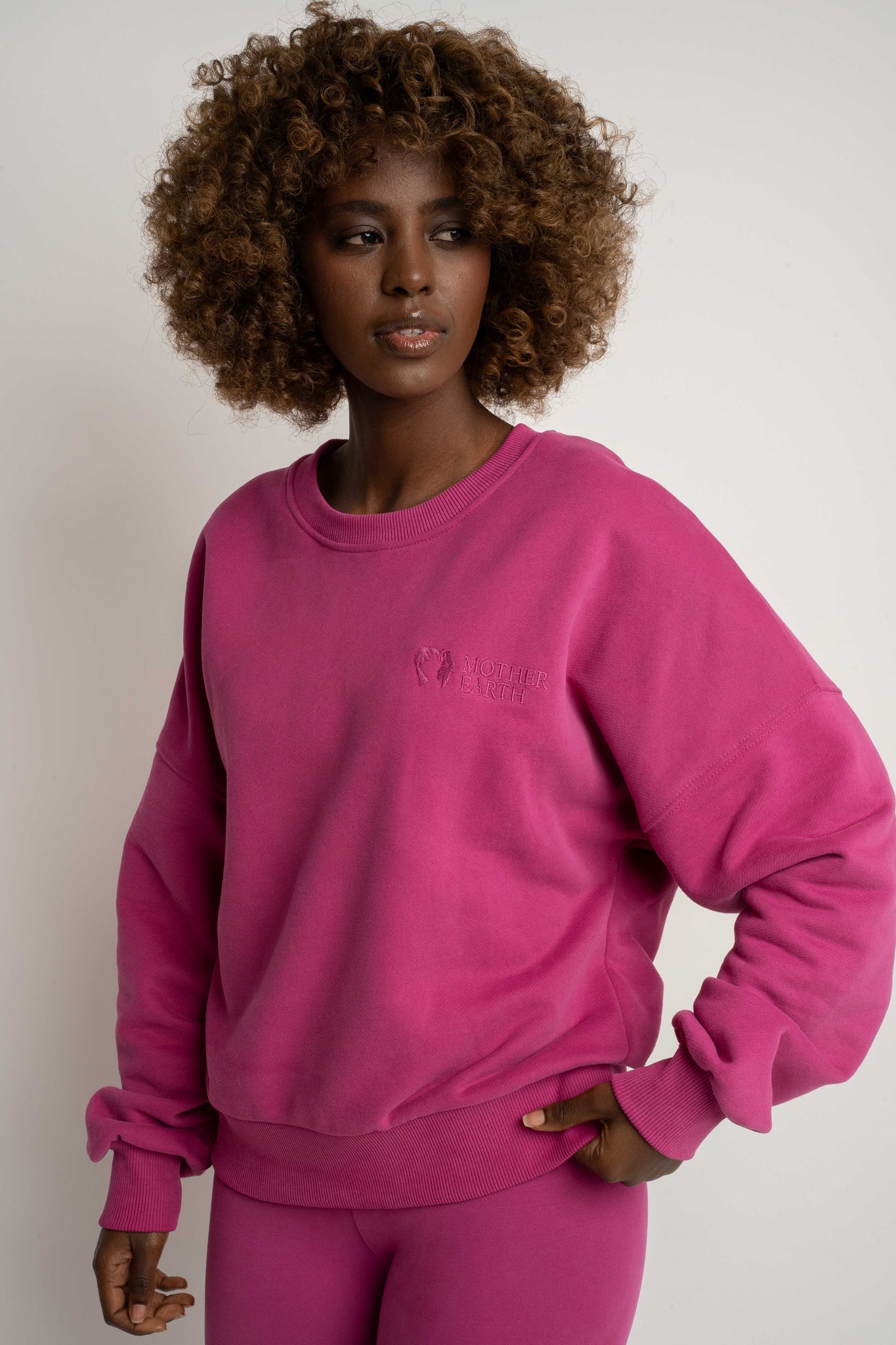 BLUZA TYPU CREWNECK RÓŻOWA - OZARK