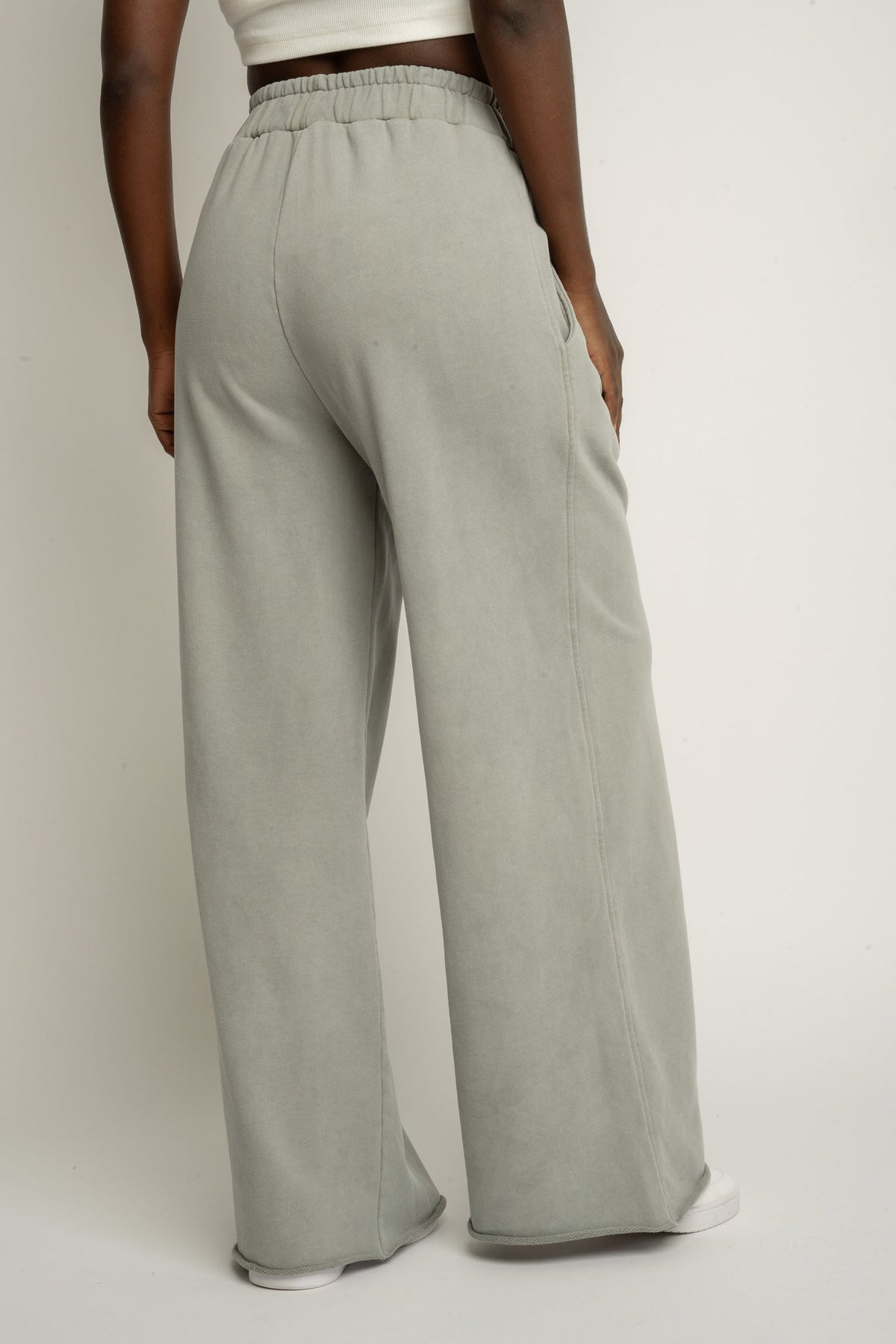 WIDE LEG WASHED JOGGERS OLIVE - ESBJERG