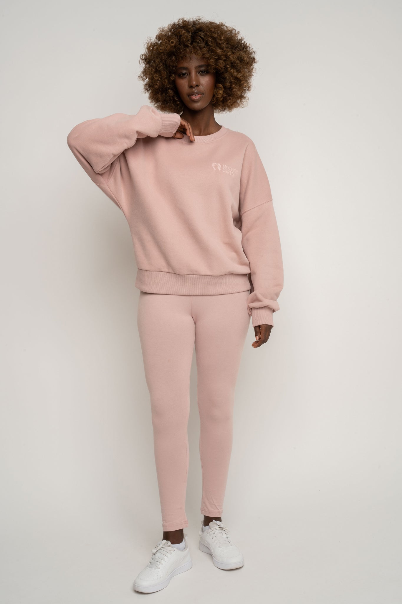 BLUZA TYPU CREWNECK JASNORÓŻOWA - OZARK